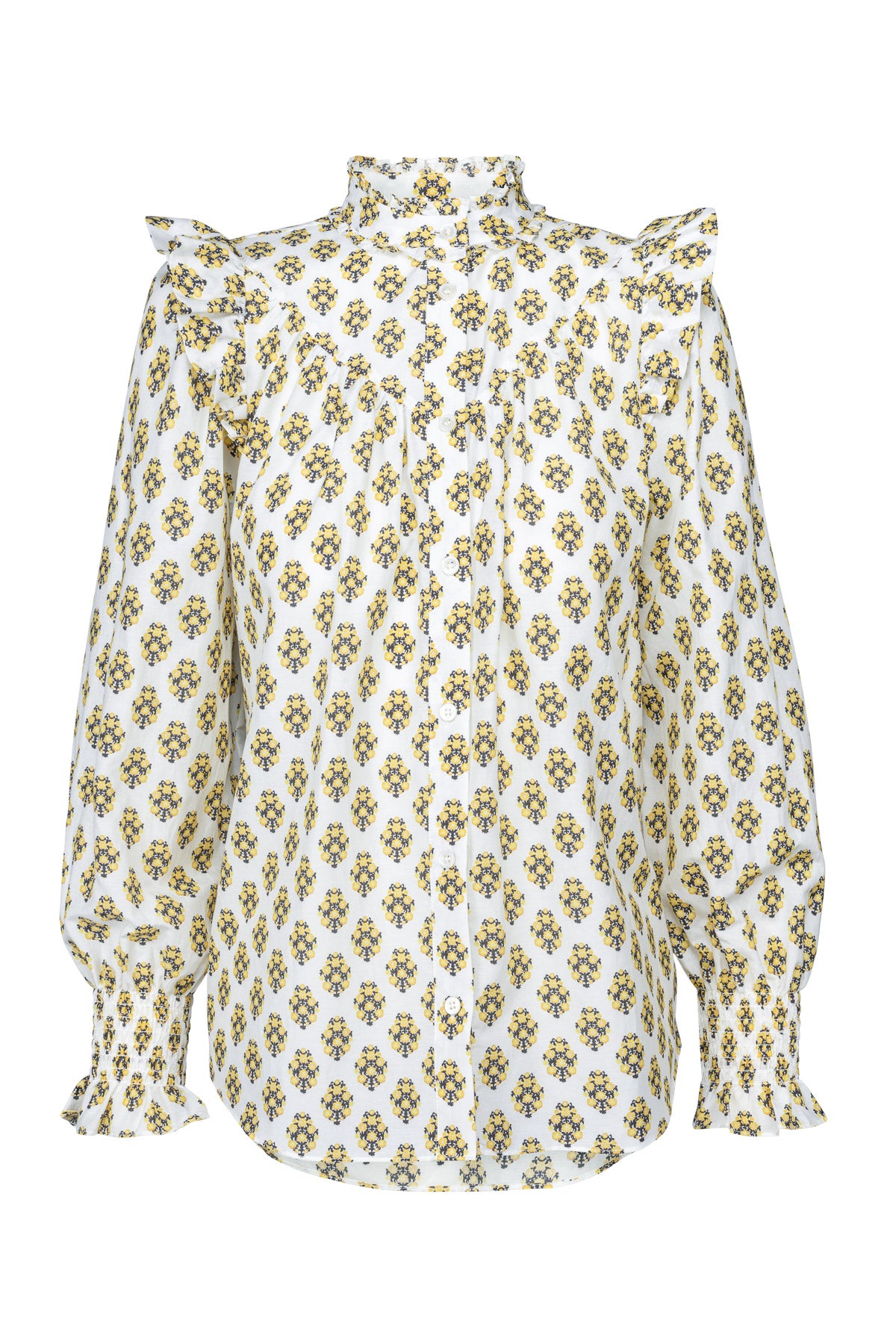 Eve Silk/Cotton Blouse - Marigold Print