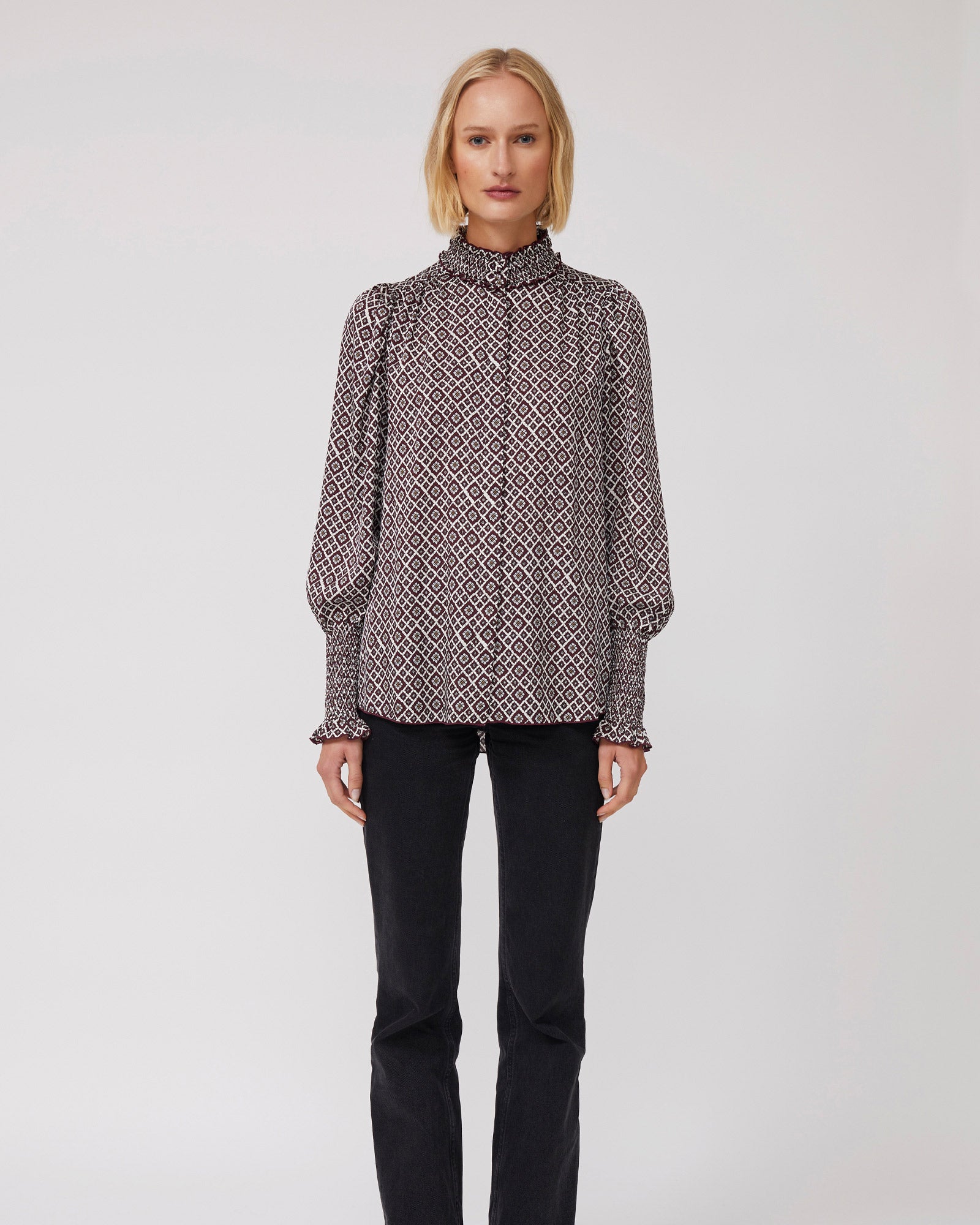 Mila Silk Blouse - Japanese Garden Print