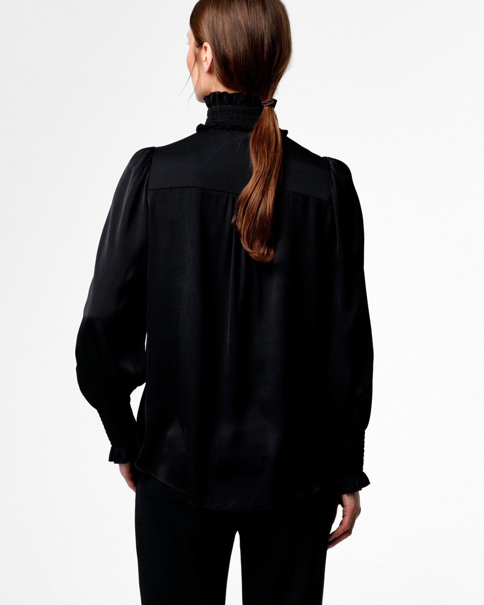 Mila Silk Blouse - Black