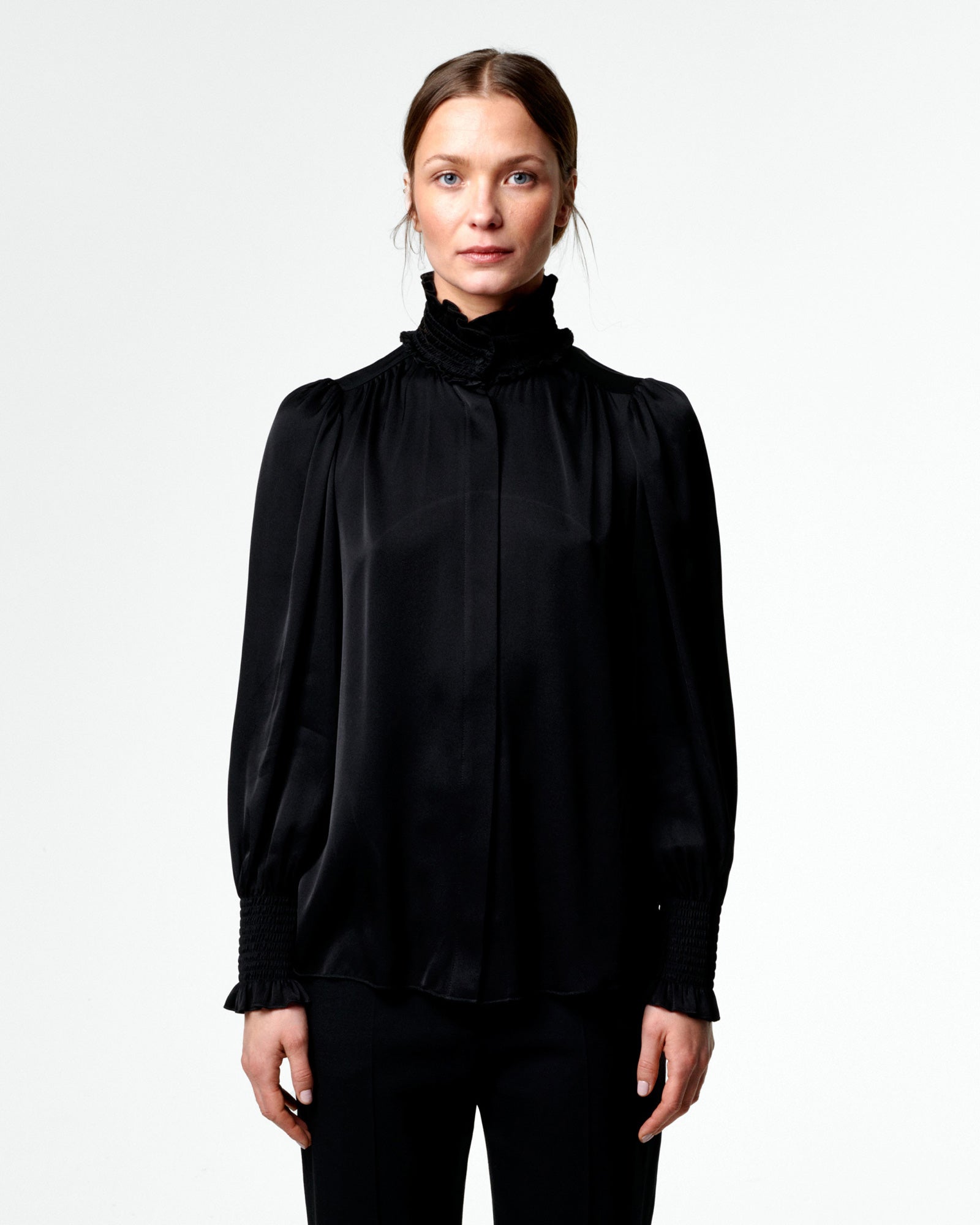 Mila Silk Blouse - Black