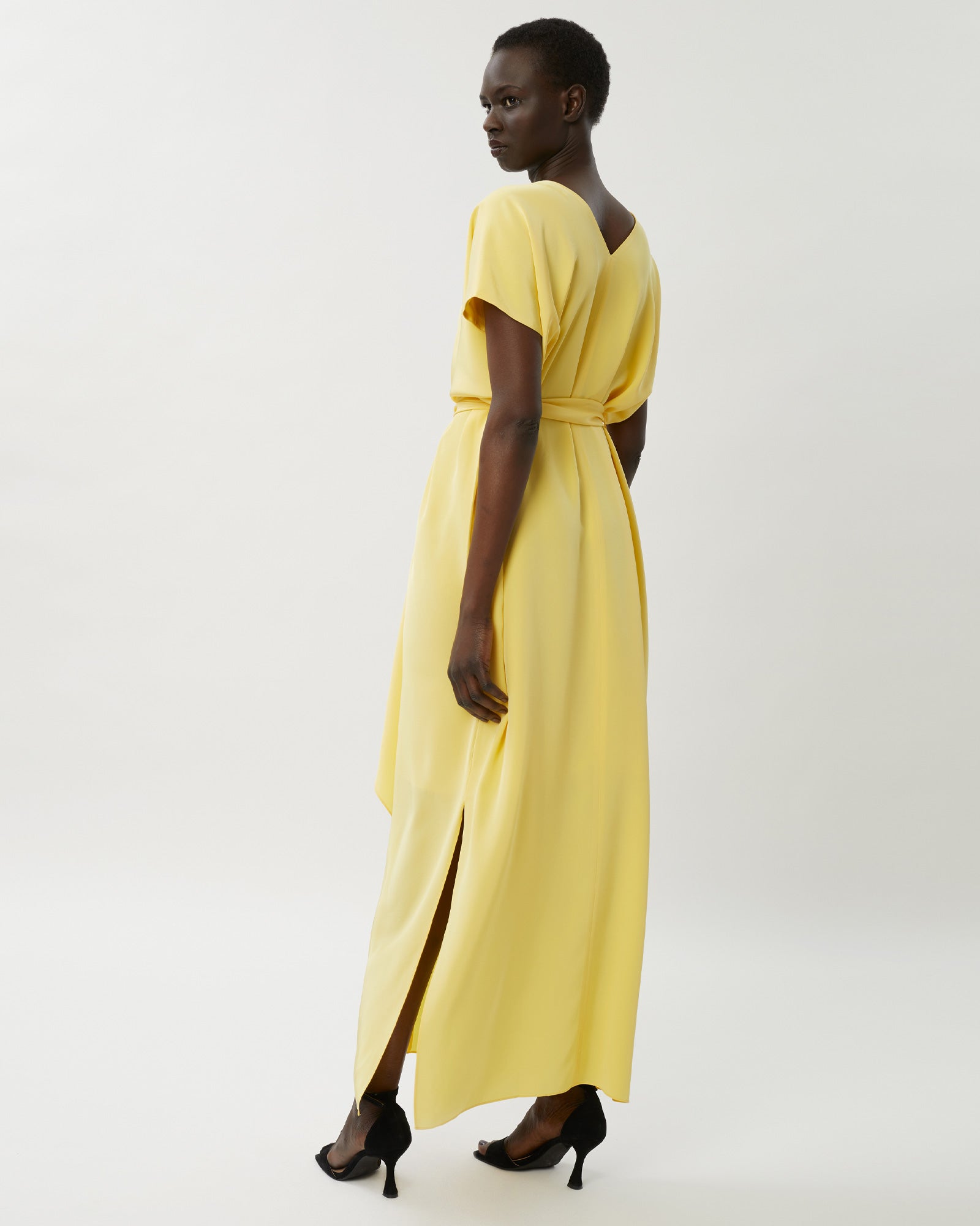 Zoe Silk Maxi Dress - Lemon