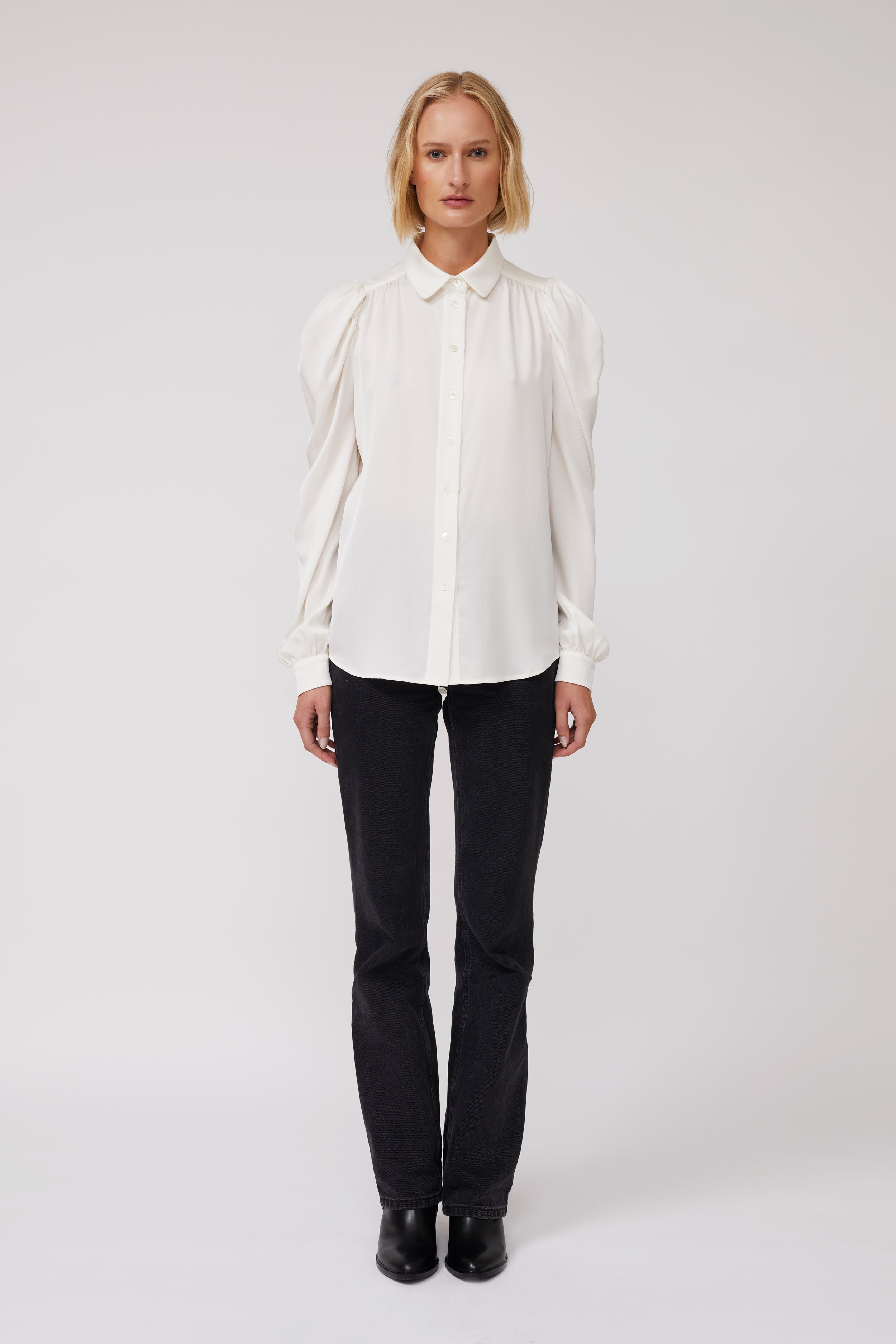 Harper Silk Blouse - White