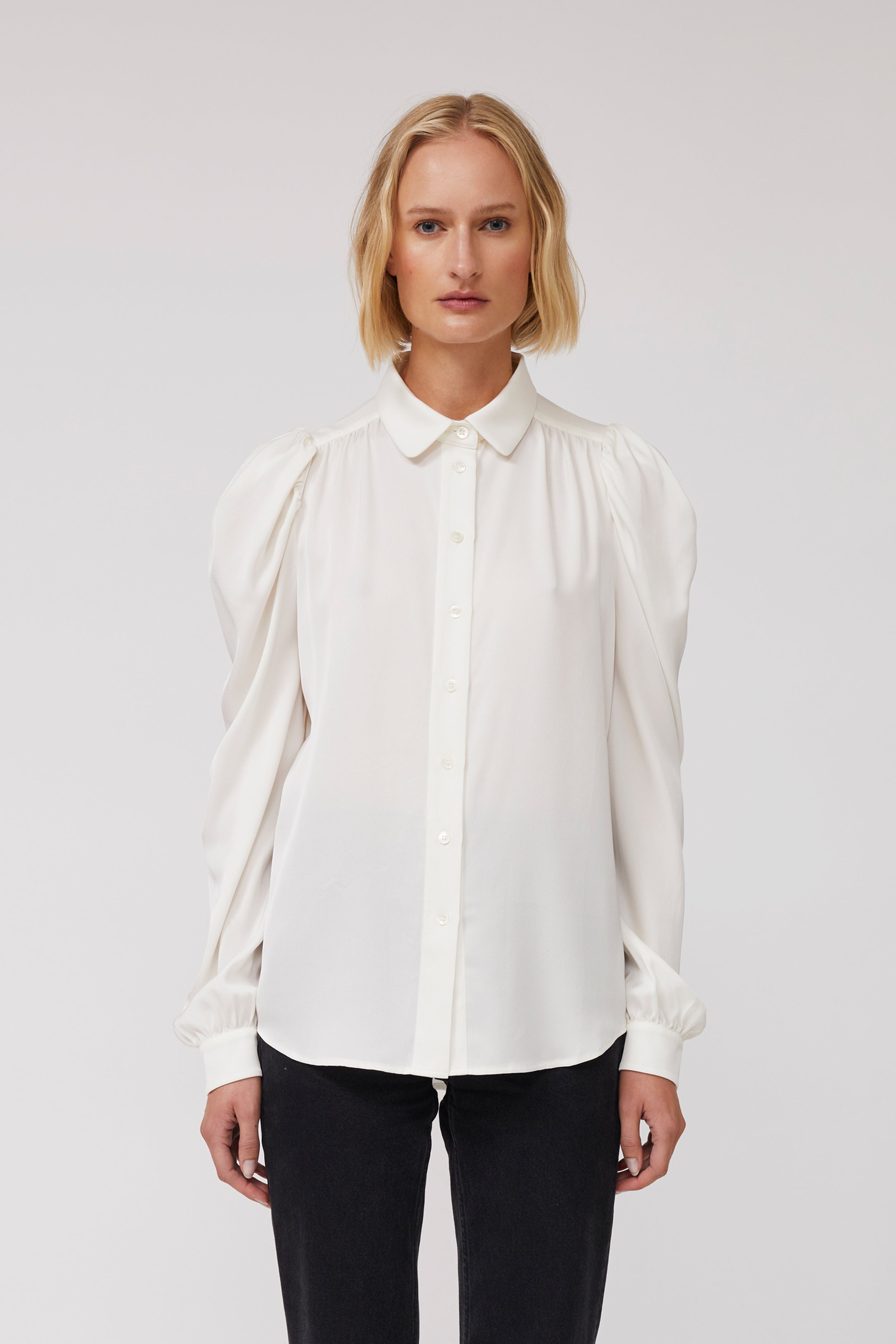 Harper Silk Blouse - White
