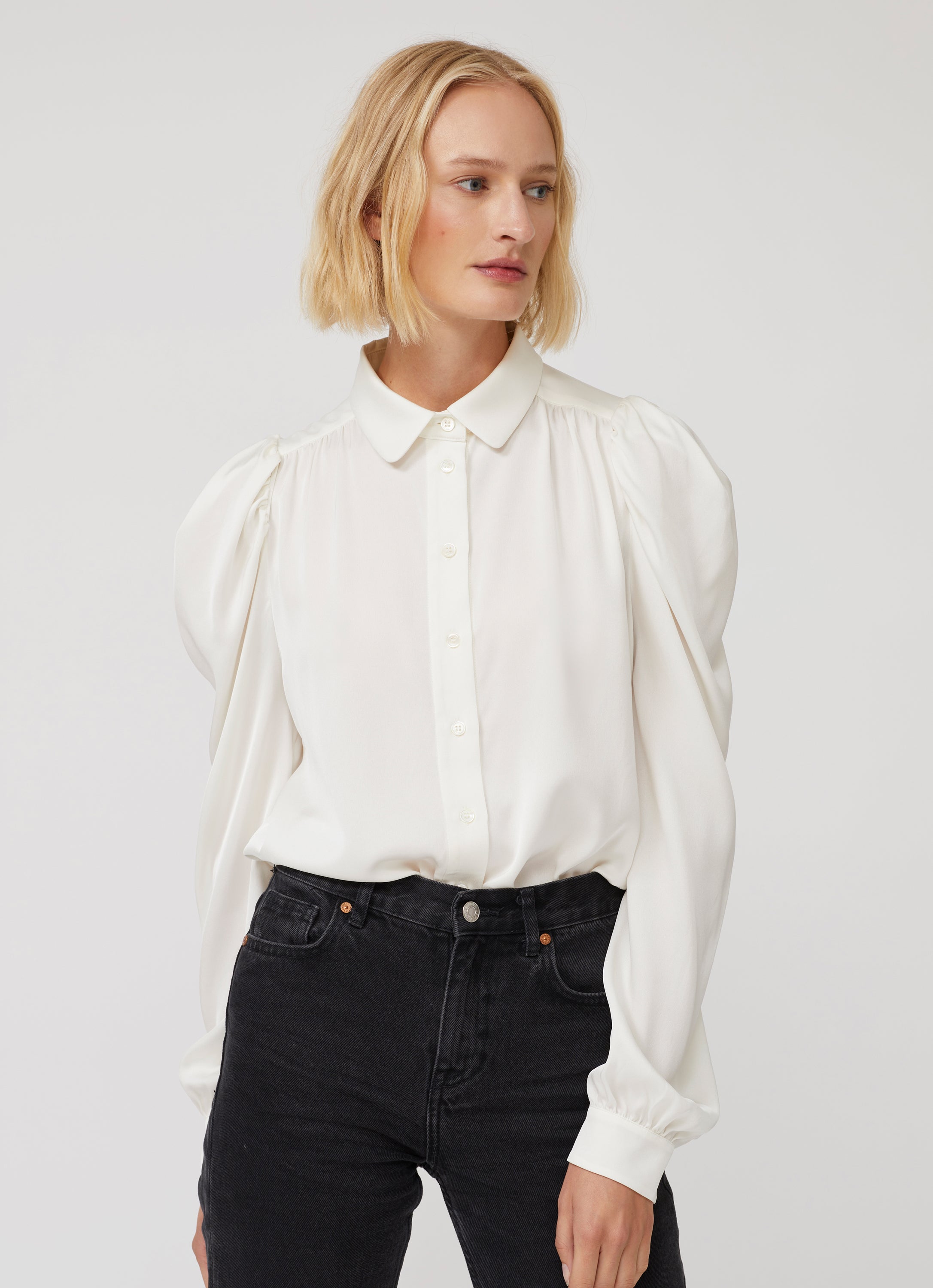 Harper Silk Blouse - White