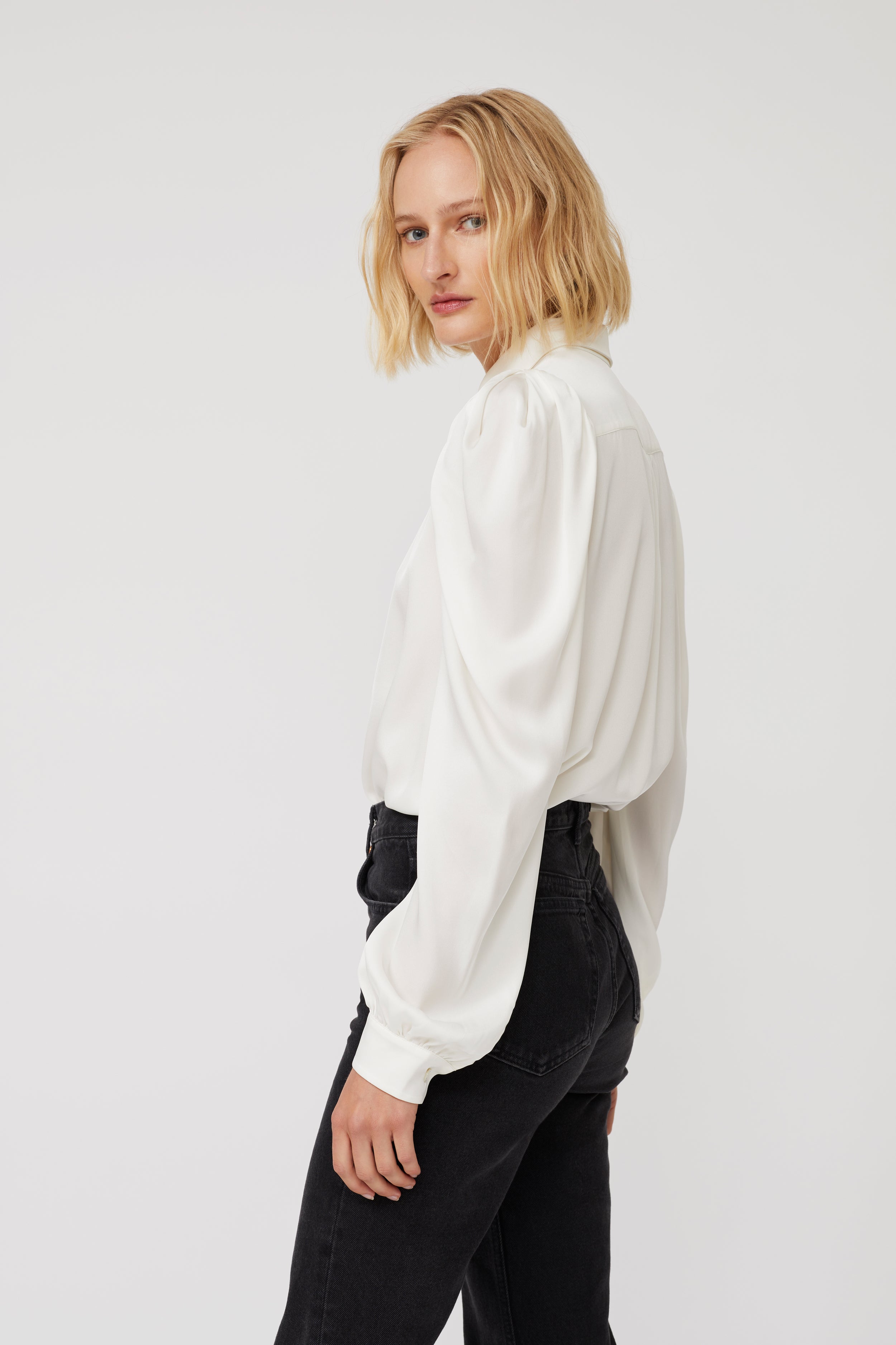 Harper Silk Blouse - White