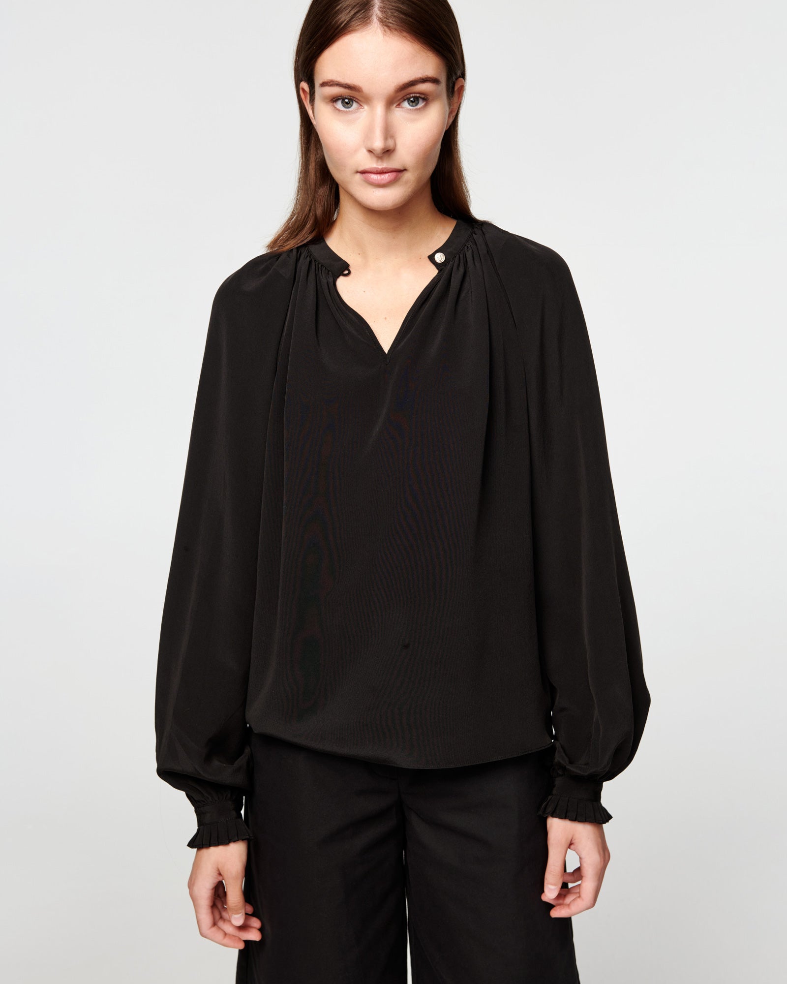 Ingrid Silk Blouse – Black
