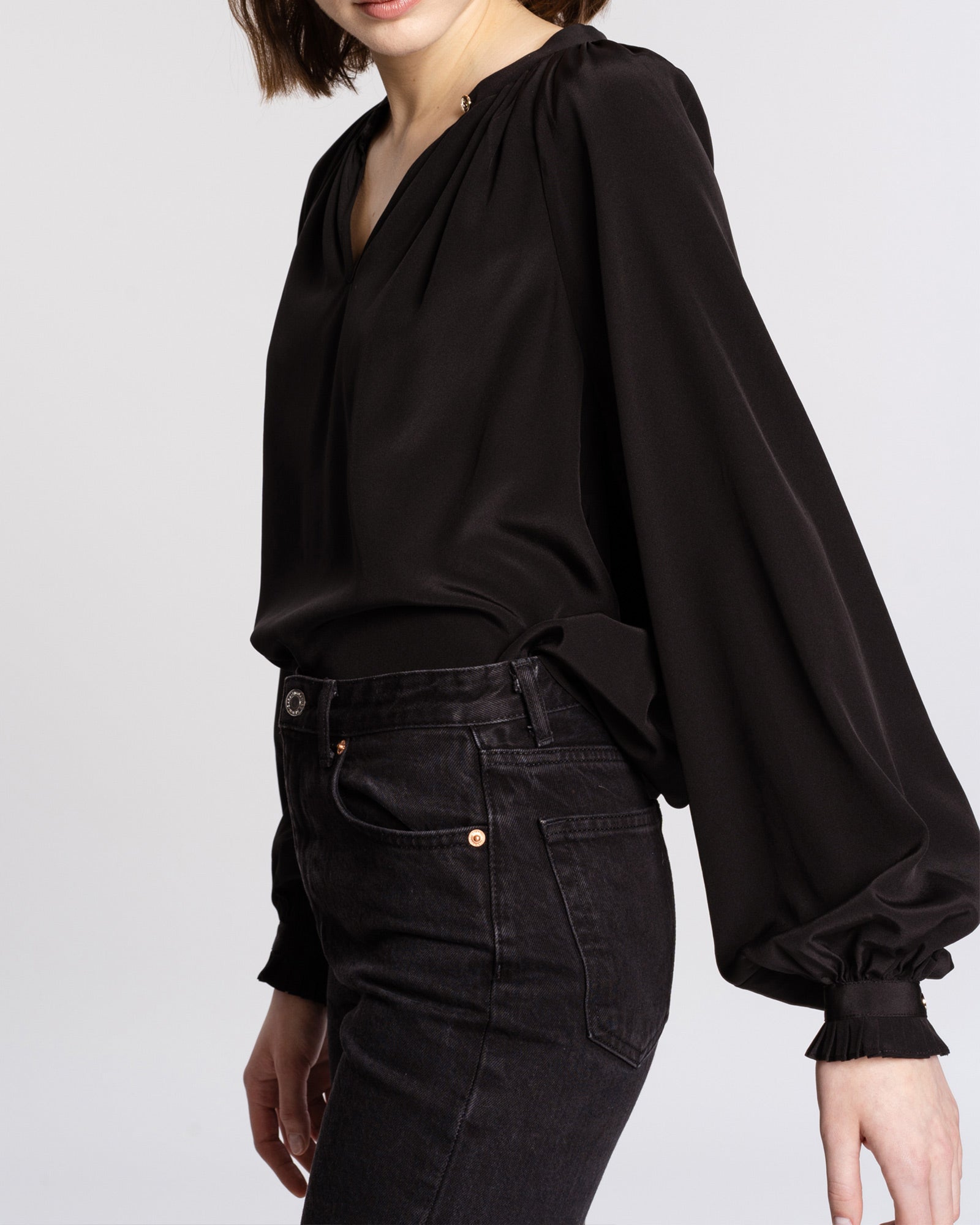 Ingrid Silk Blouse – Black