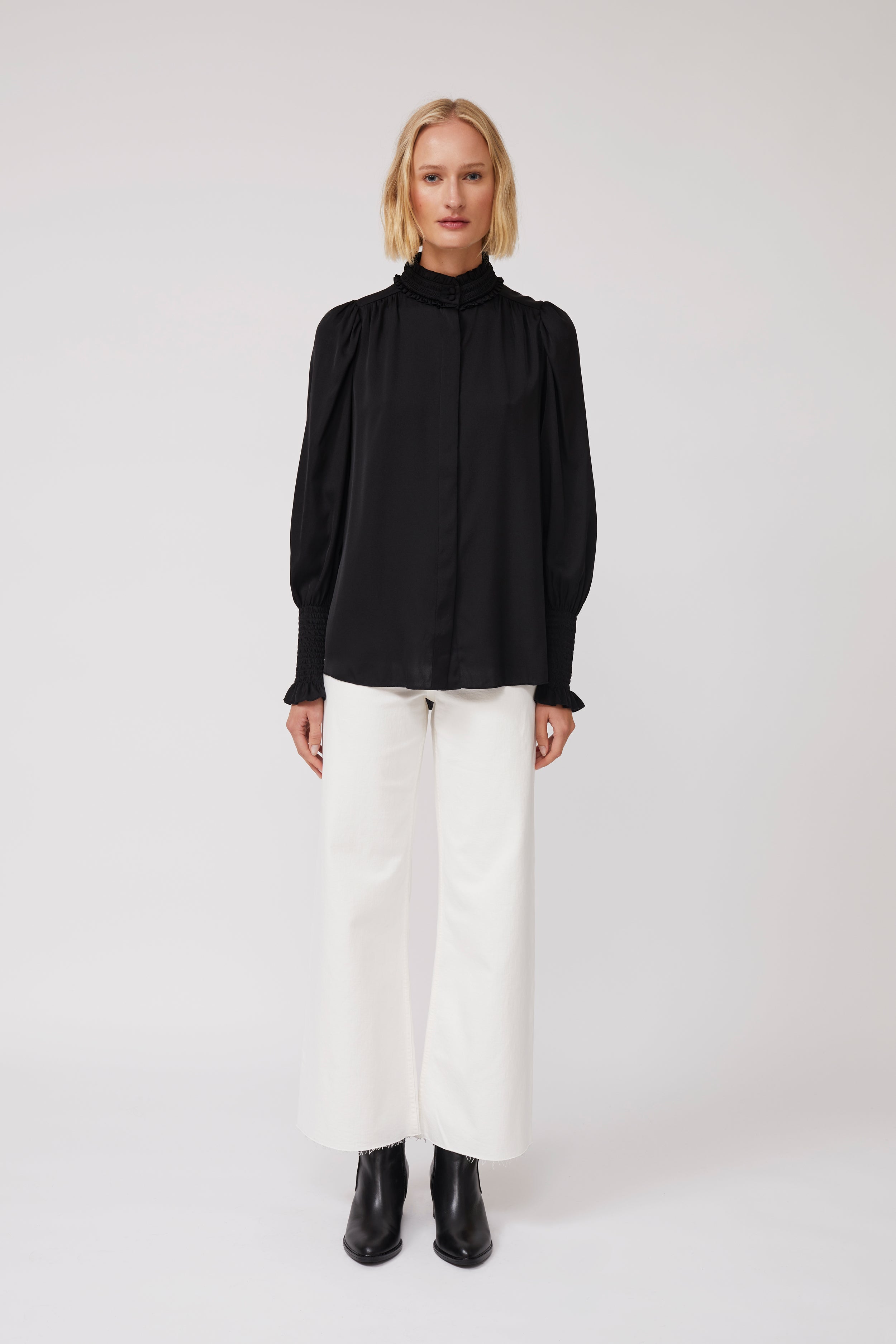 Mila Silk Blouse - Black