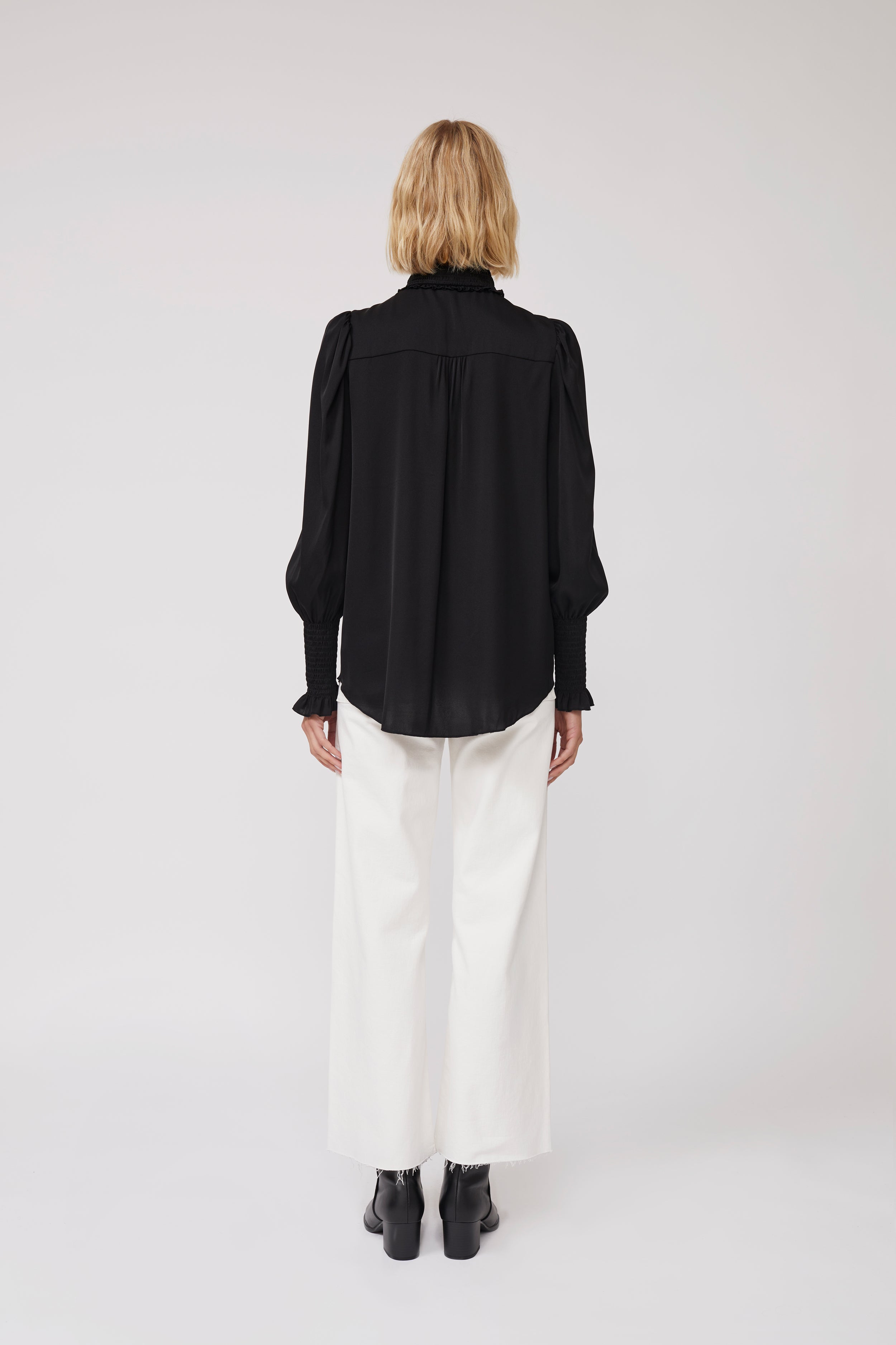 Mila Silk Blouse - Black