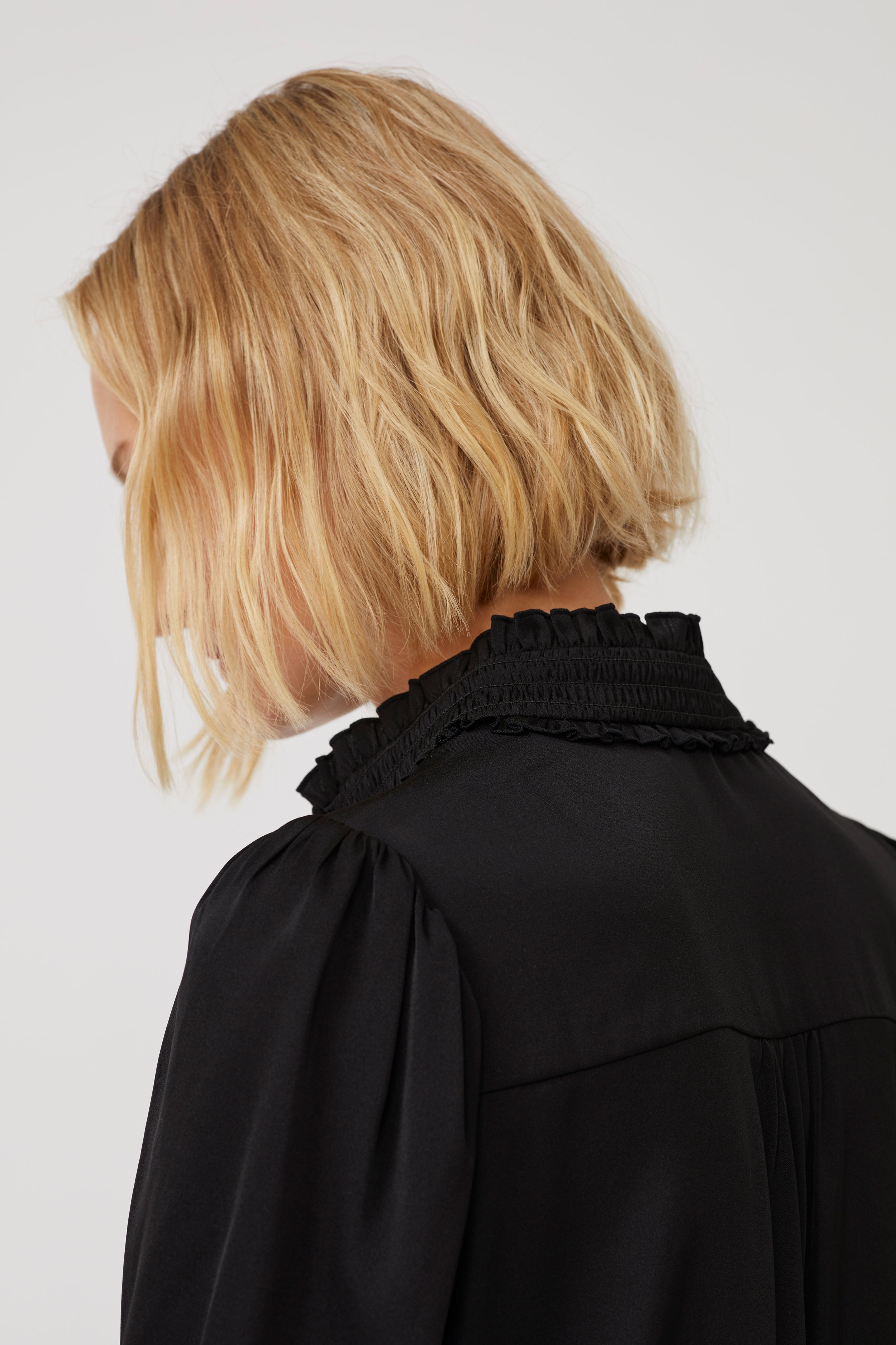 Mila Silk Blouse - Black