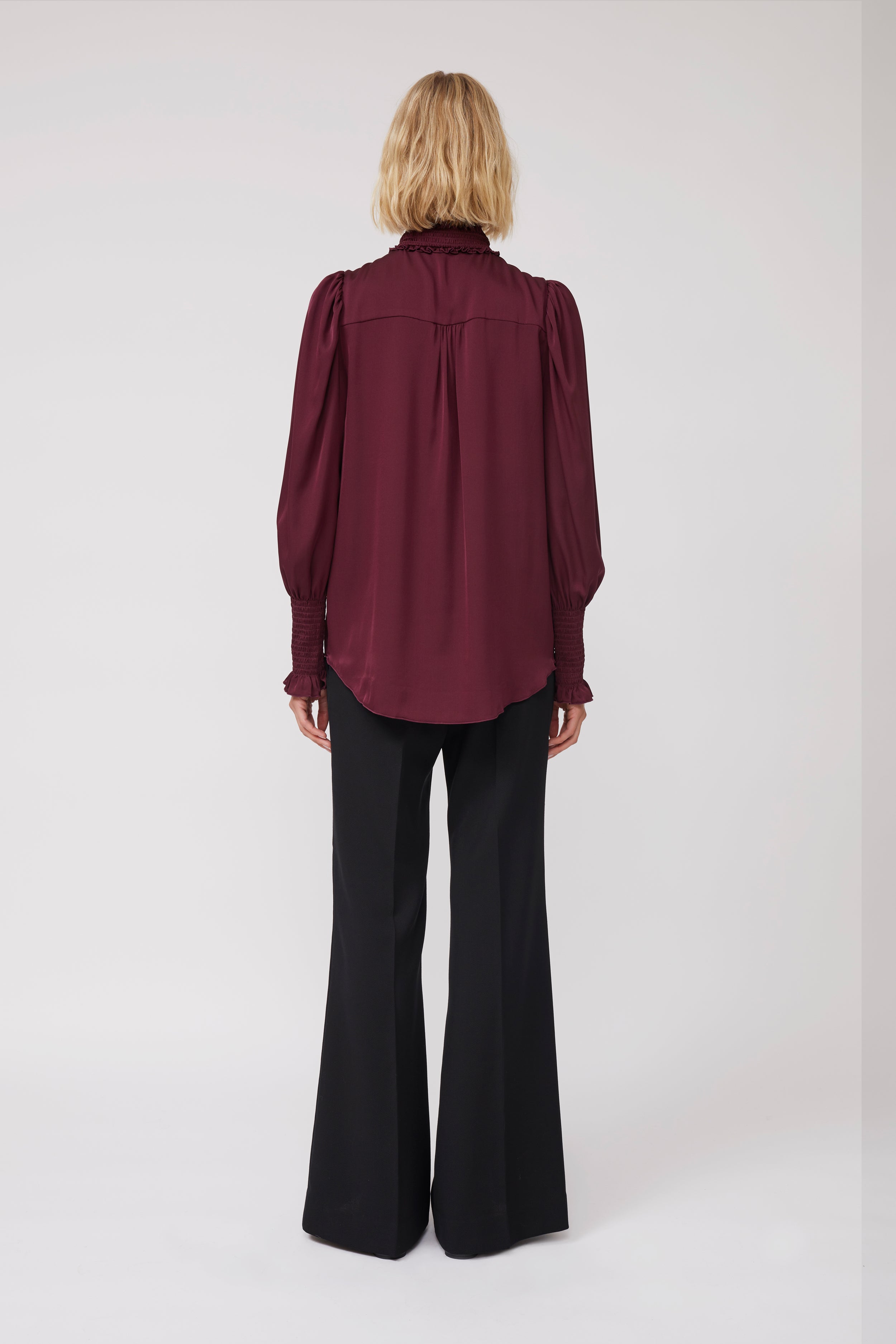 Mila Silk Blouse - Bordeaux