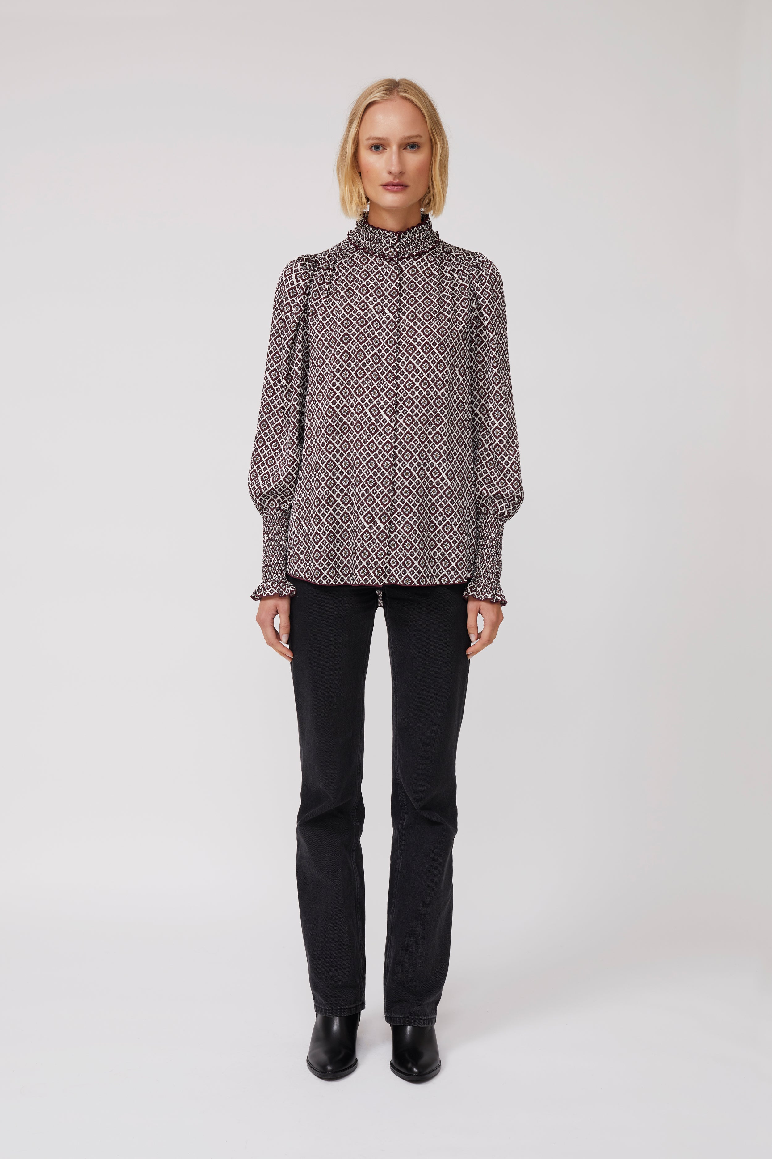 Mila Silk Blouse - Japanese Garden Print