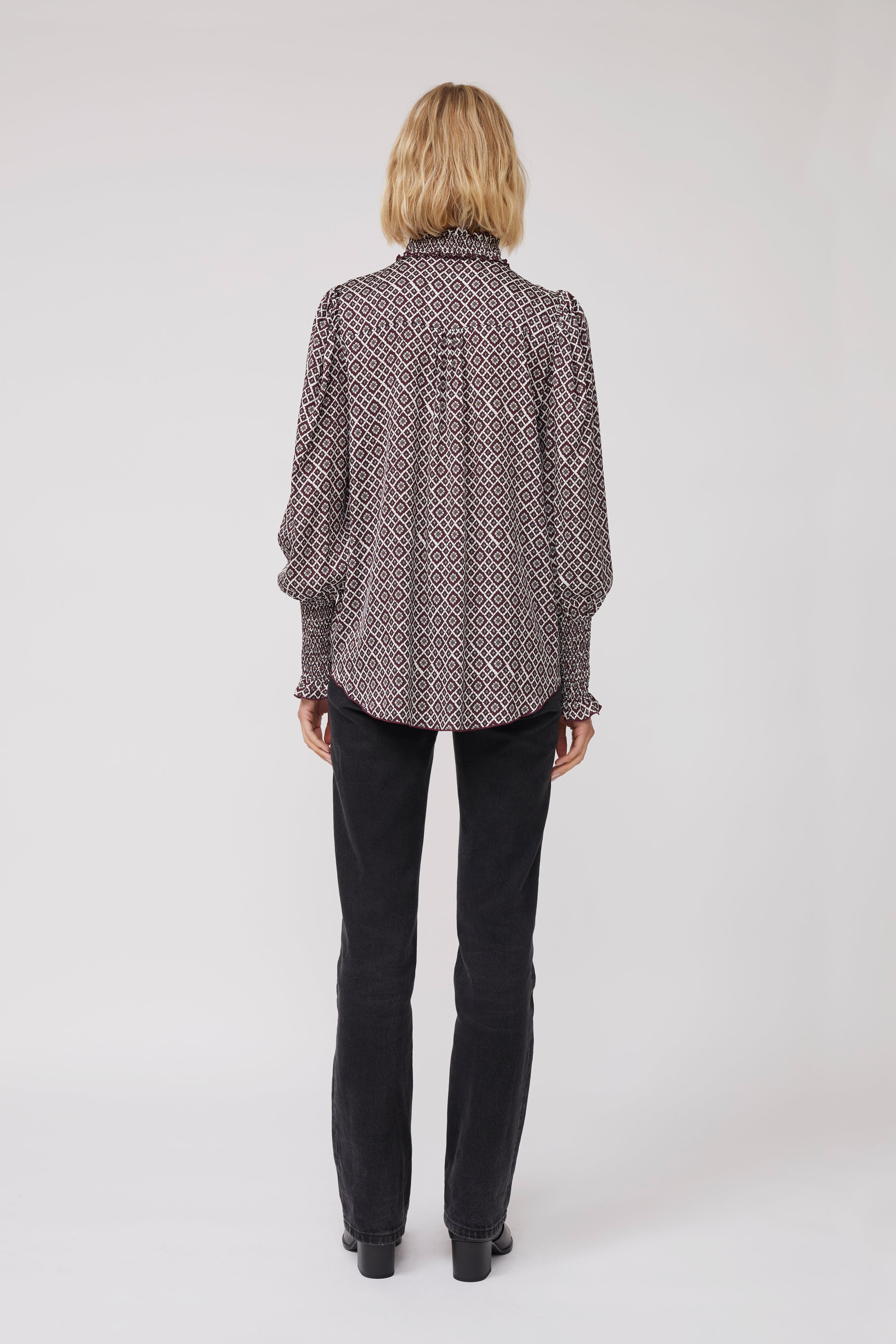 Mila Silk Blouse - Japanese Garden Print