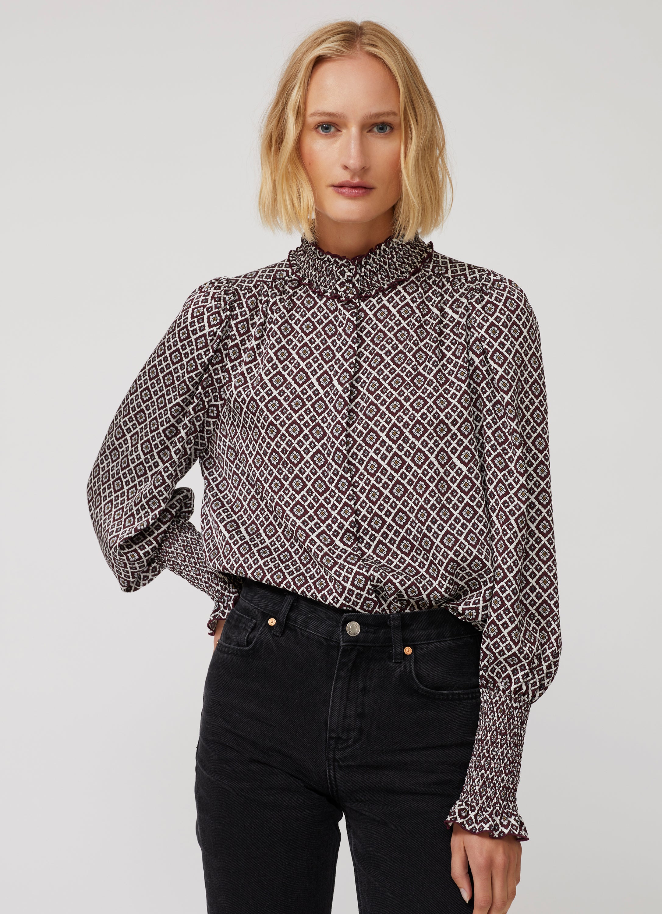 Mila Silk Blouse - Japanese Garden Print