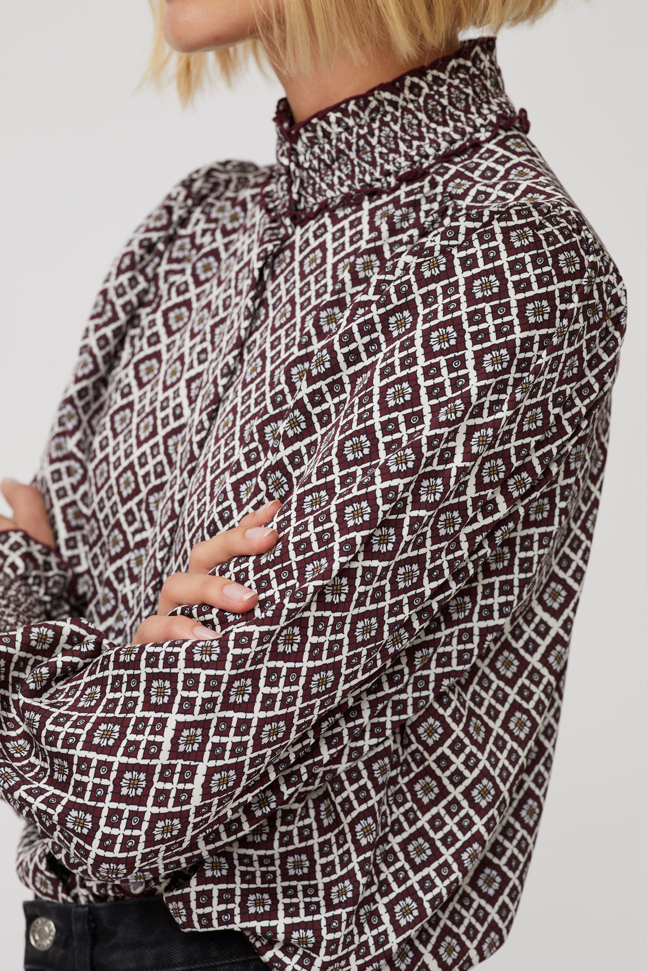 Mila Silk Blouse - Japanese Garden Print
