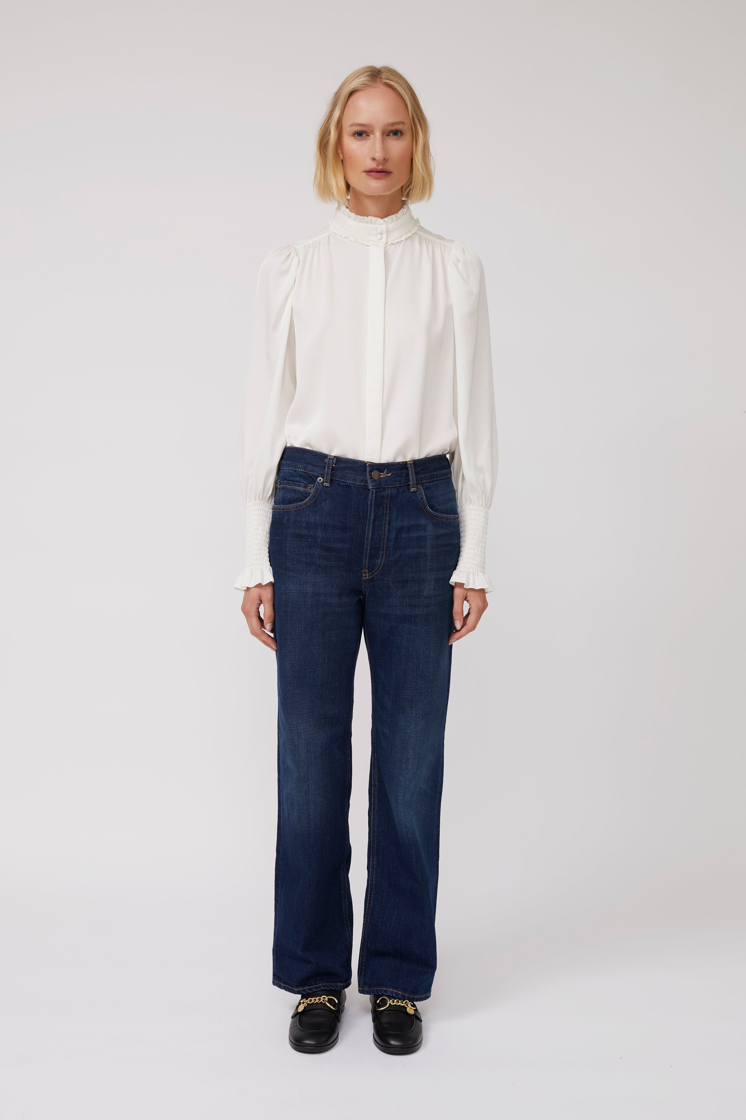 Mila Silk Blouse - White