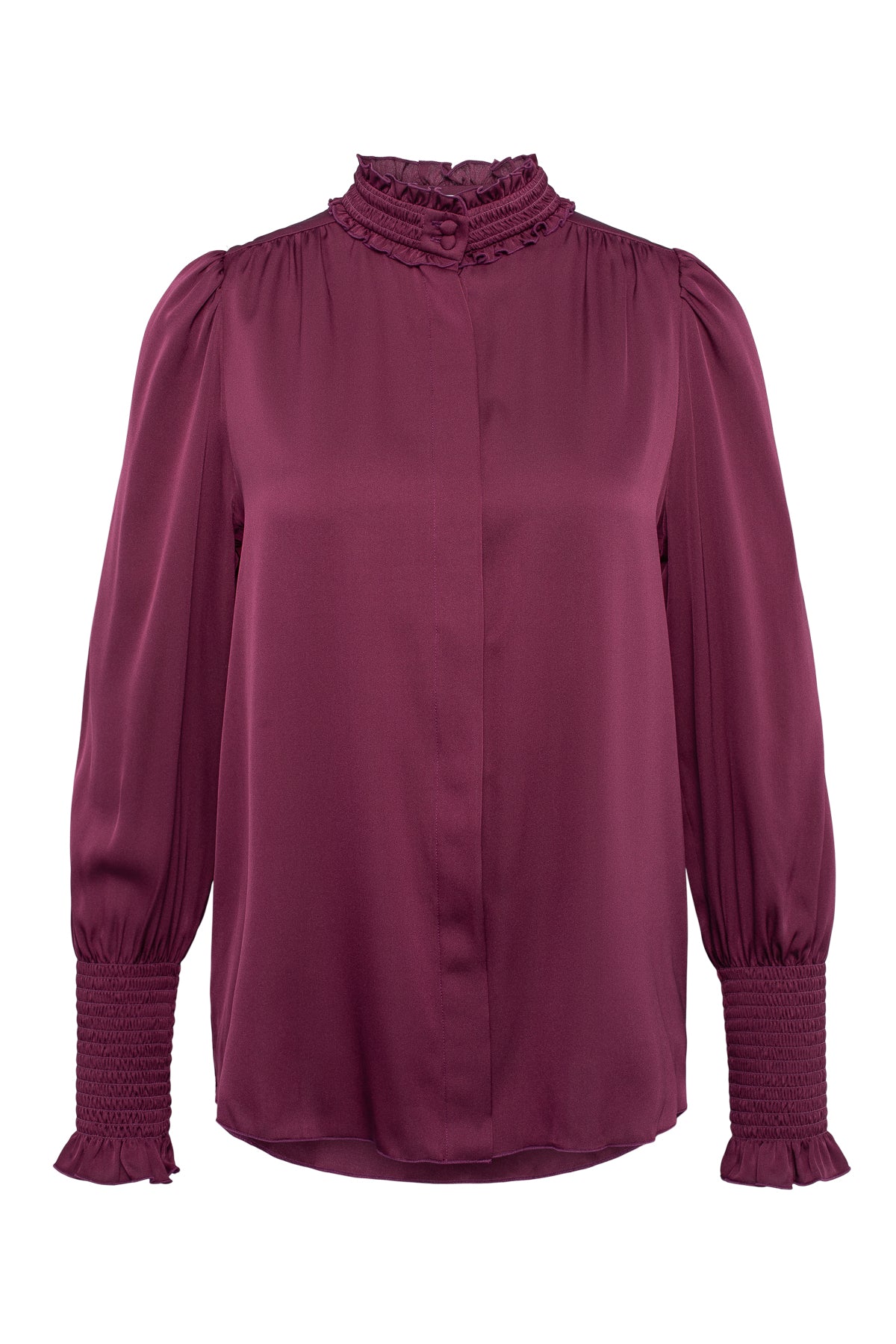 Mila Silk Blouse - Bordeaux