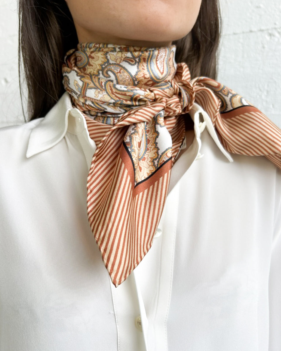 Petra silk scarf - cognac