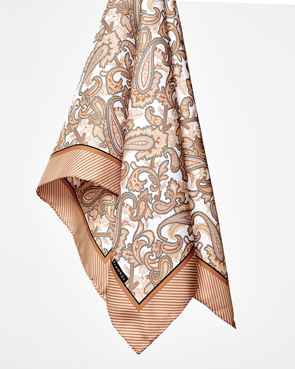 Petra silk scarf - cognac