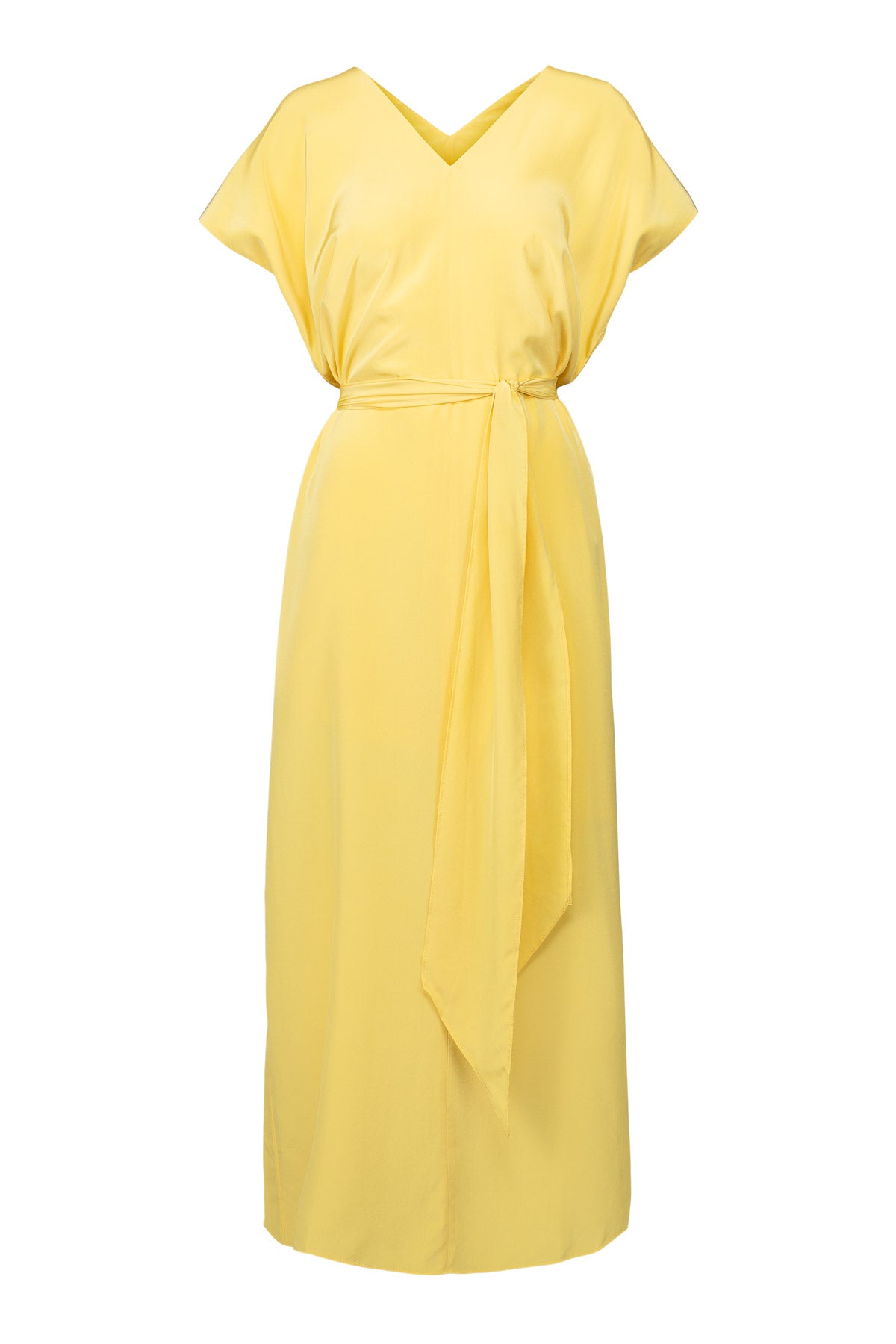 Zoe Silk Maxi Dress - Lemon