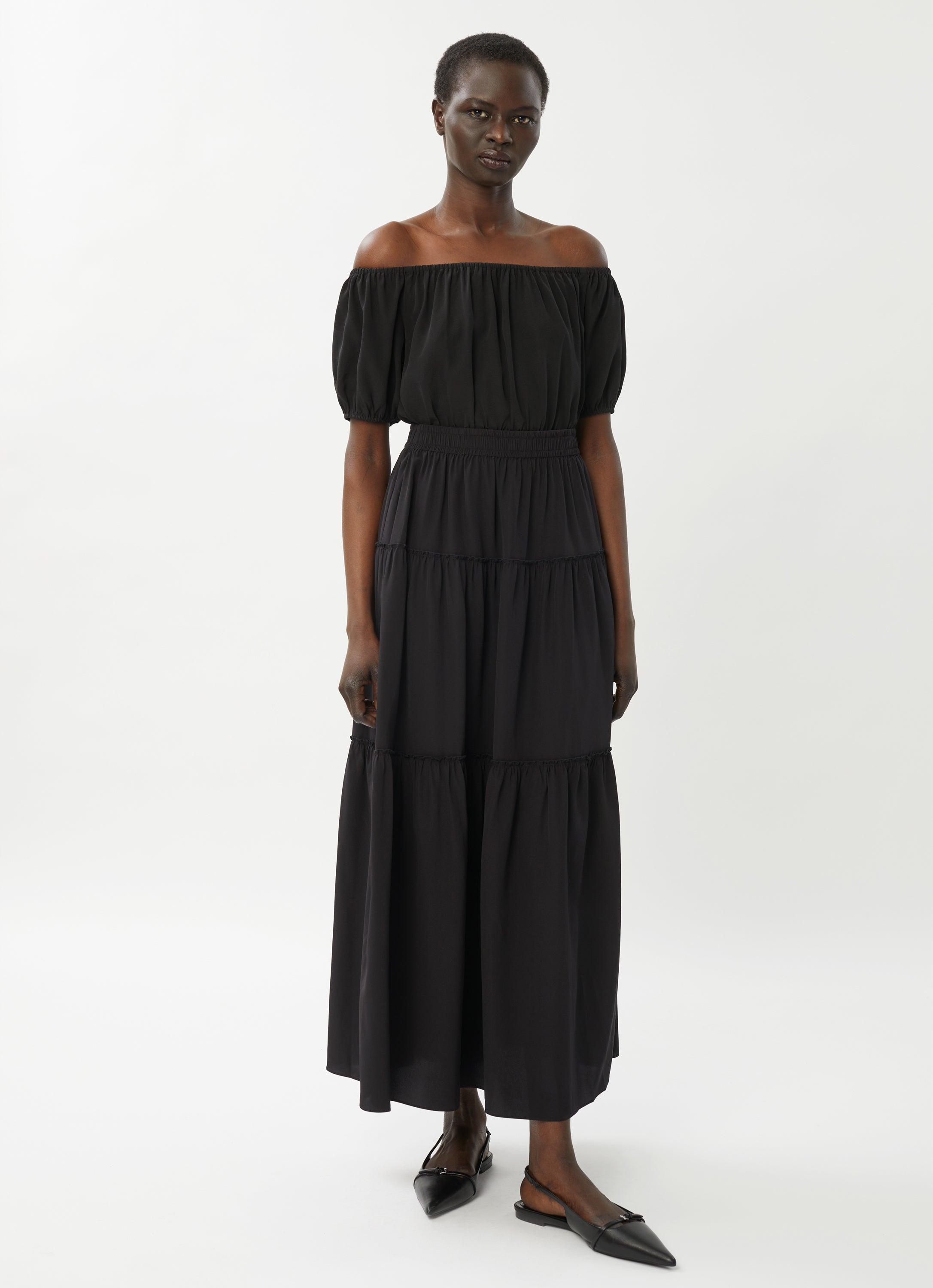 Penelope Silk Maxi Skirt - Black