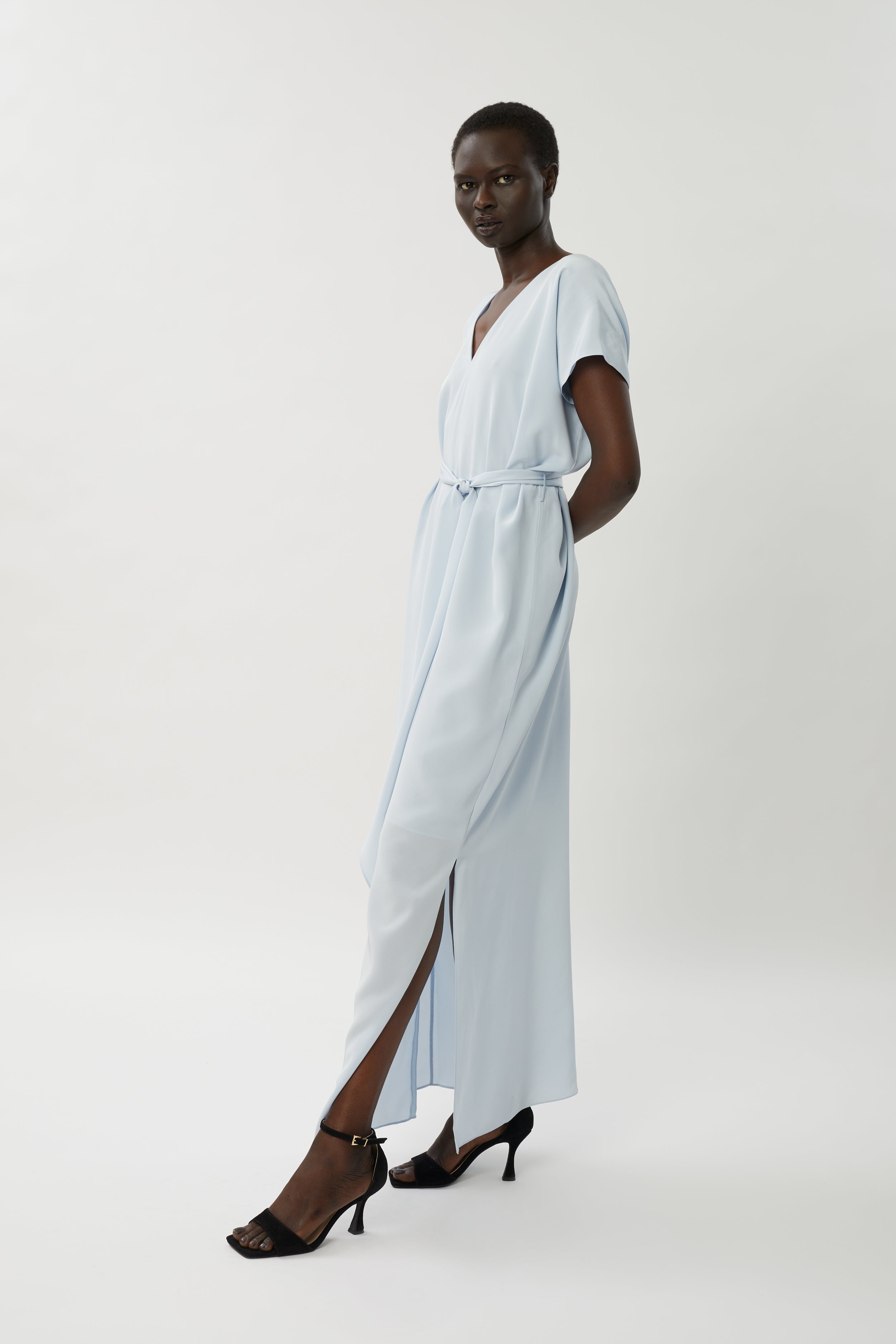 Zoe Silk Maxi Dress - Ice