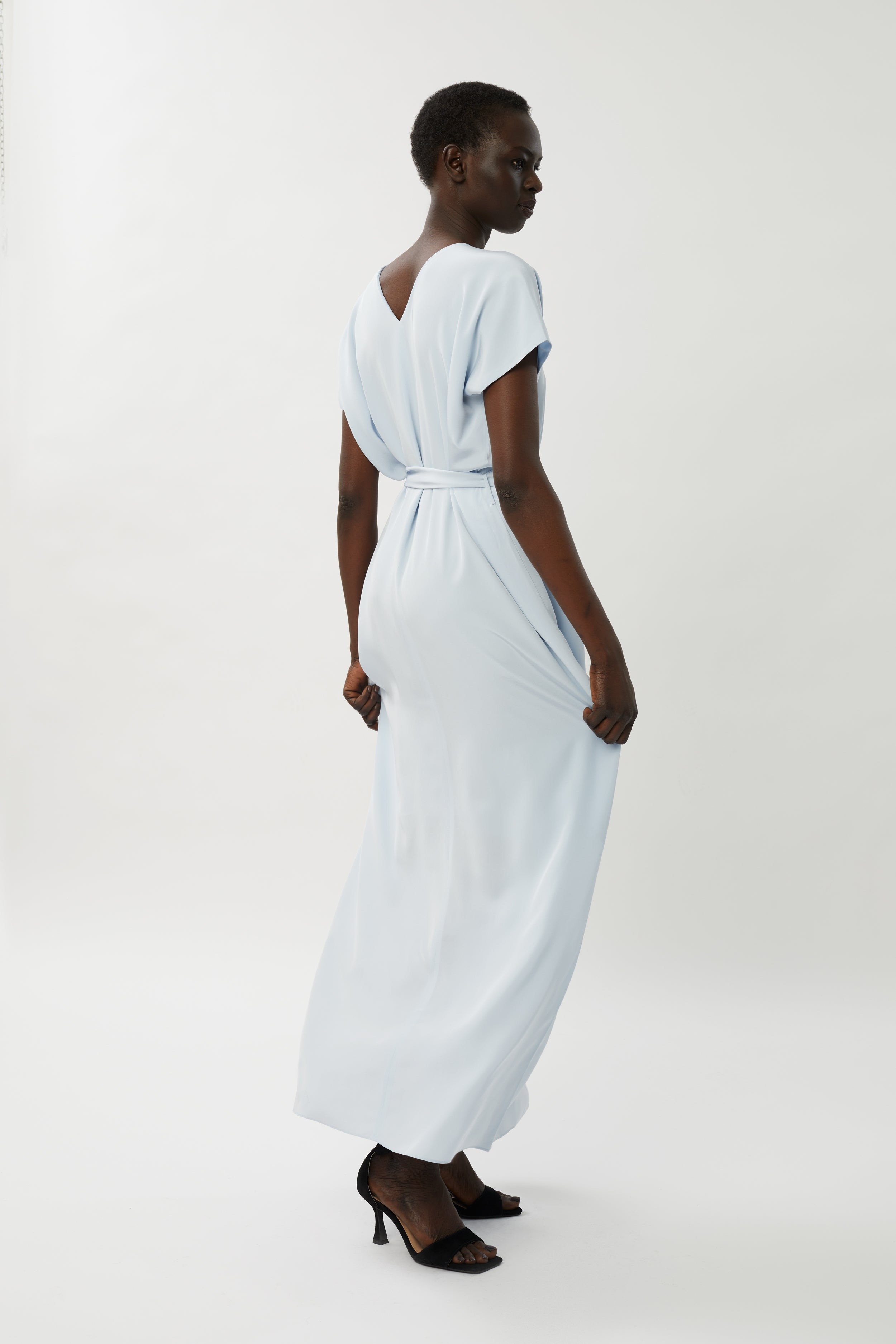 Zoe Silk Maxi Dress - Ice