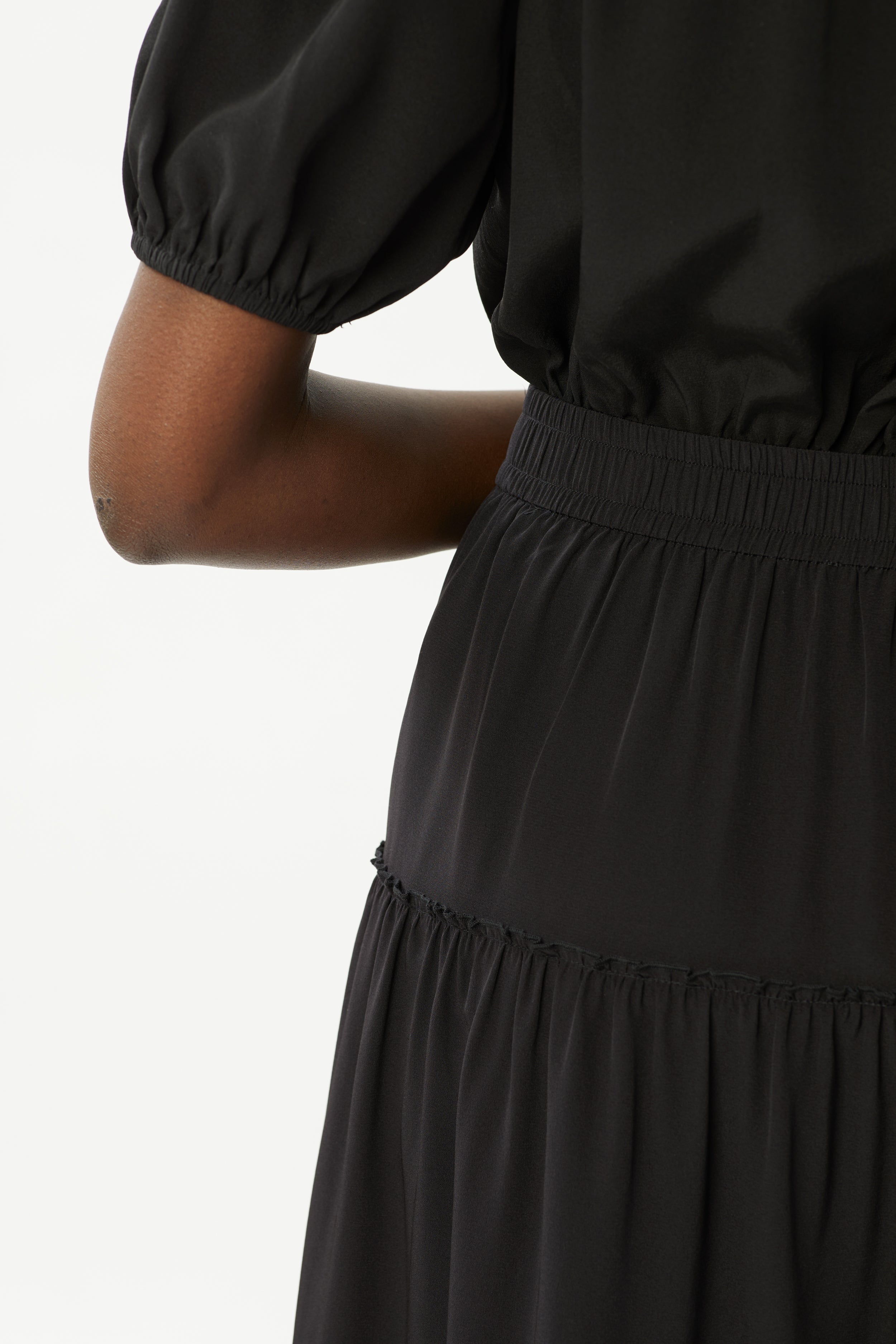 Penelope Silk Maxi Skirt - Black