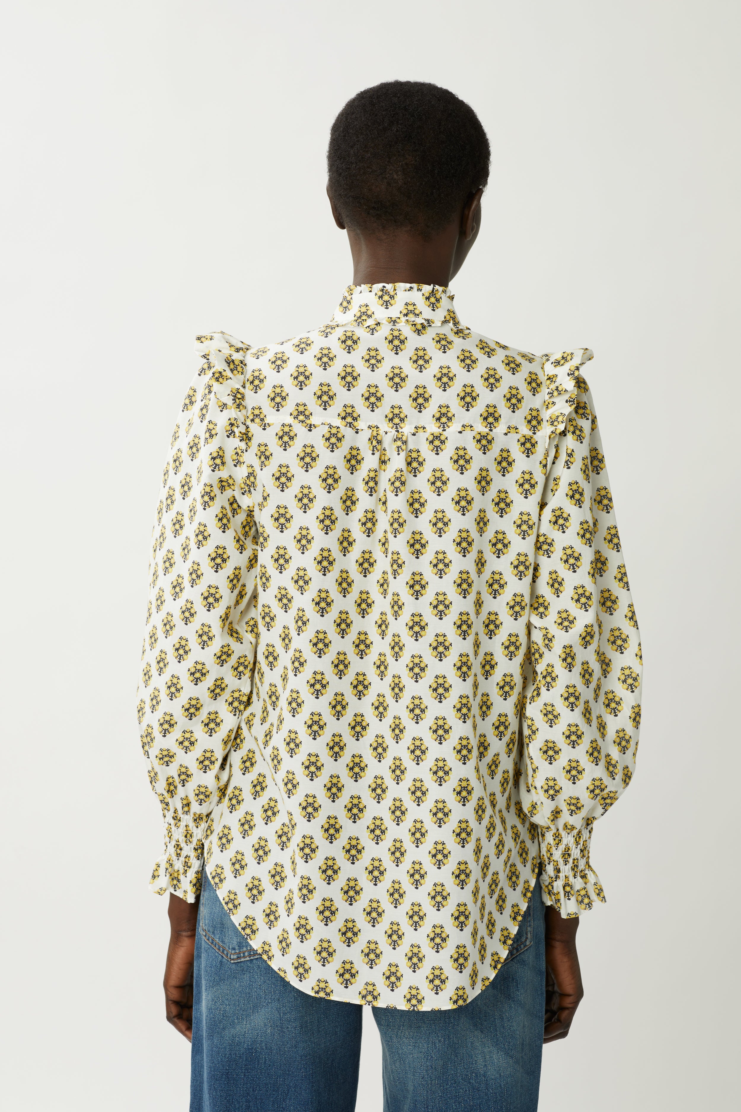 Eve Silk/Cotton Blouse - Marigold Print