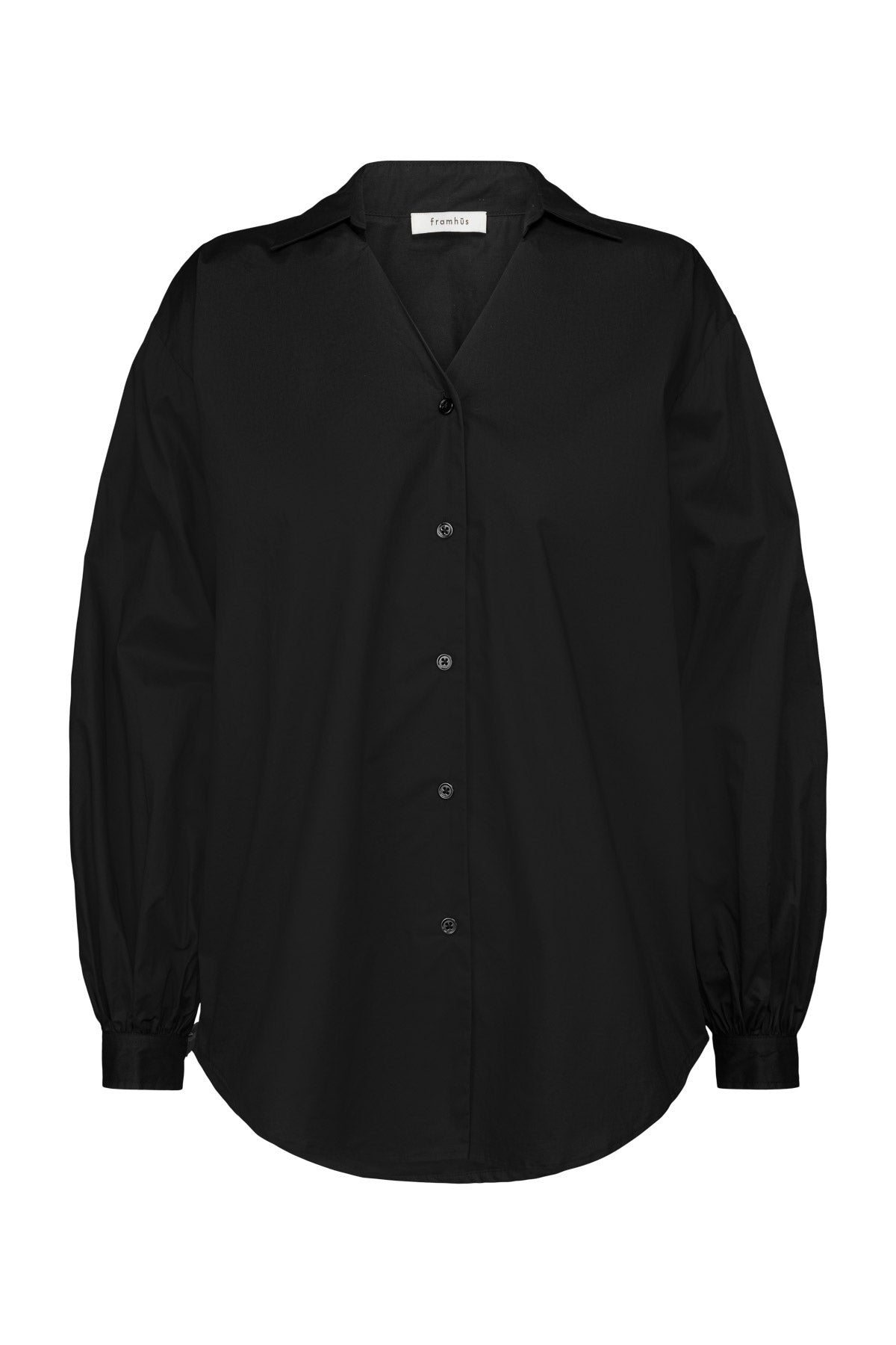 Audrey Organic Cotton Poplin Shirt – Black