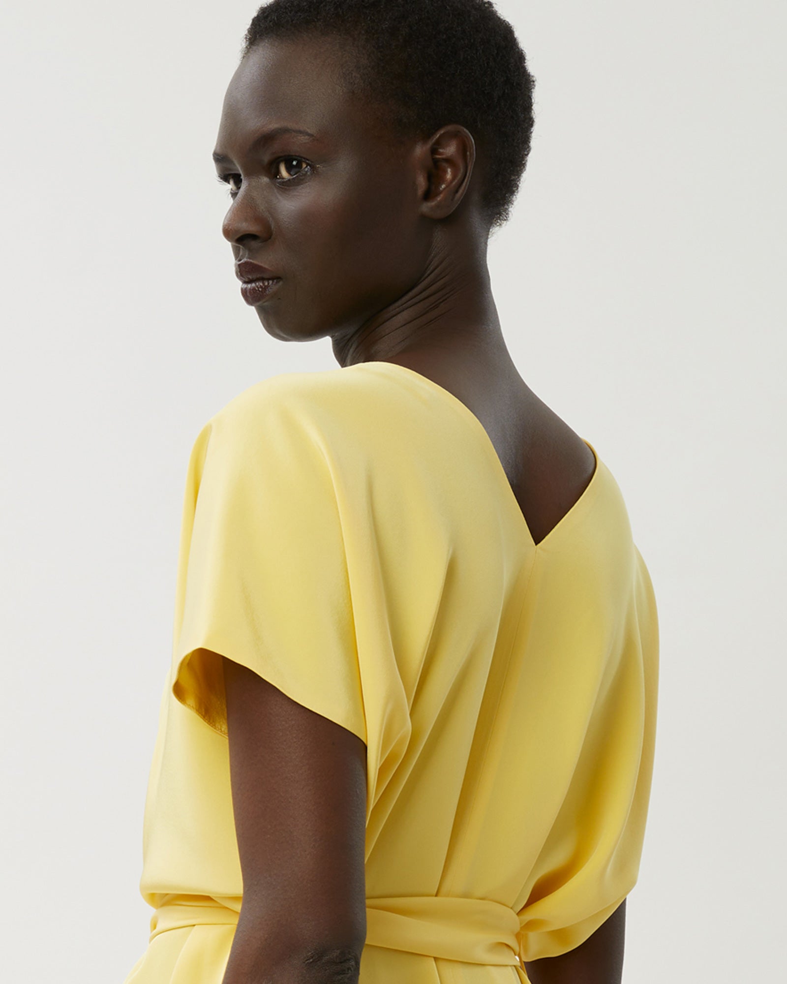 Zoe Silk Maxi Dress - Lemon