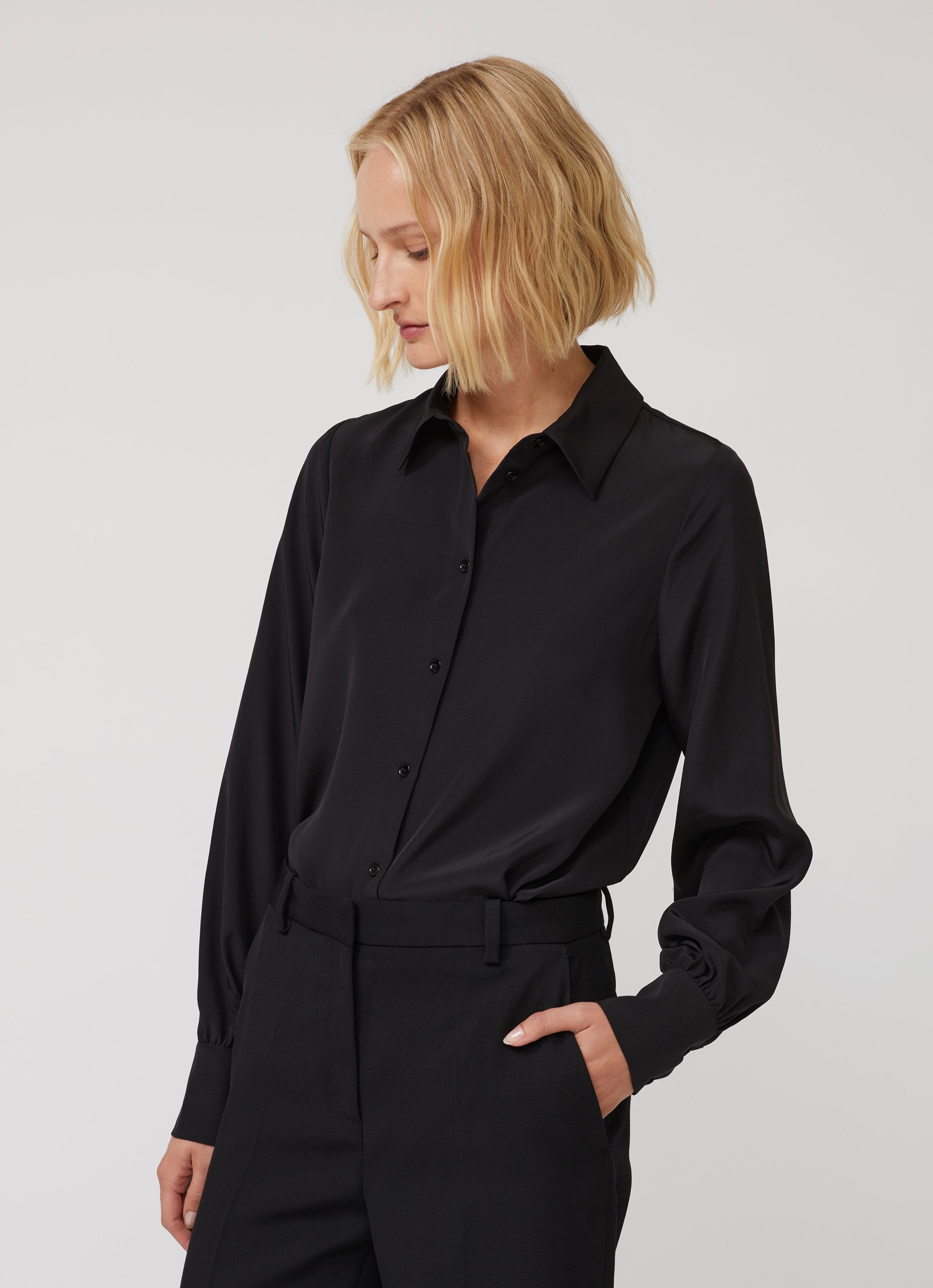 Adele Silk Shirt - Black