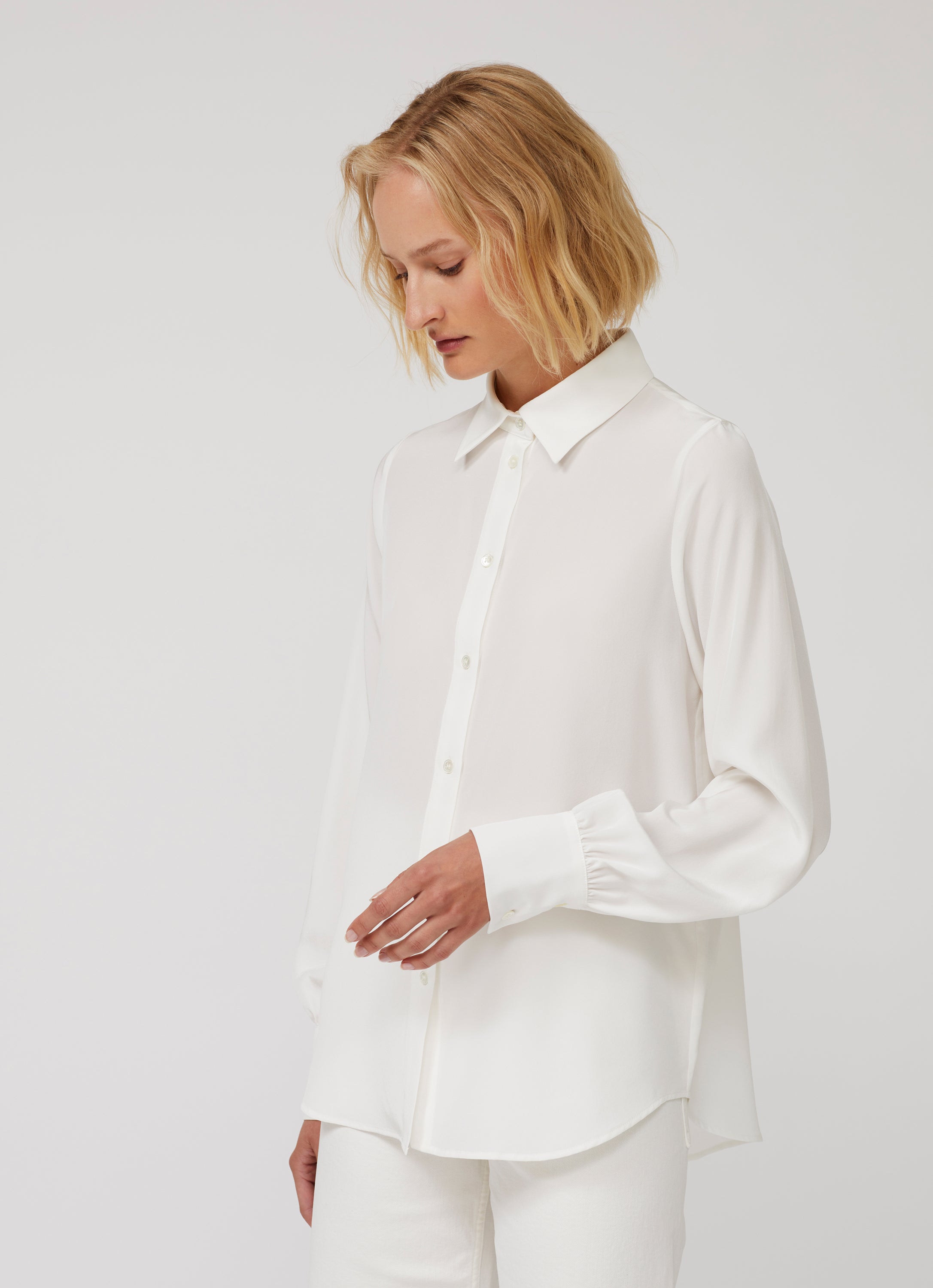 Adele Silk Shirt - White