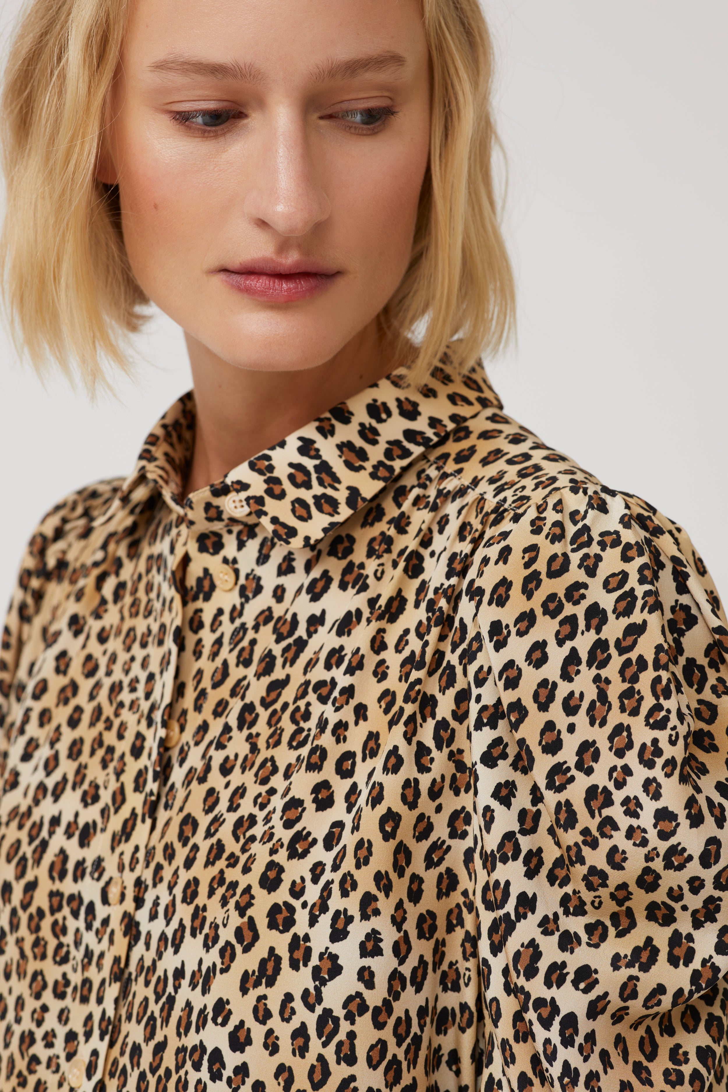 Harper Silk Blouse - Leopard