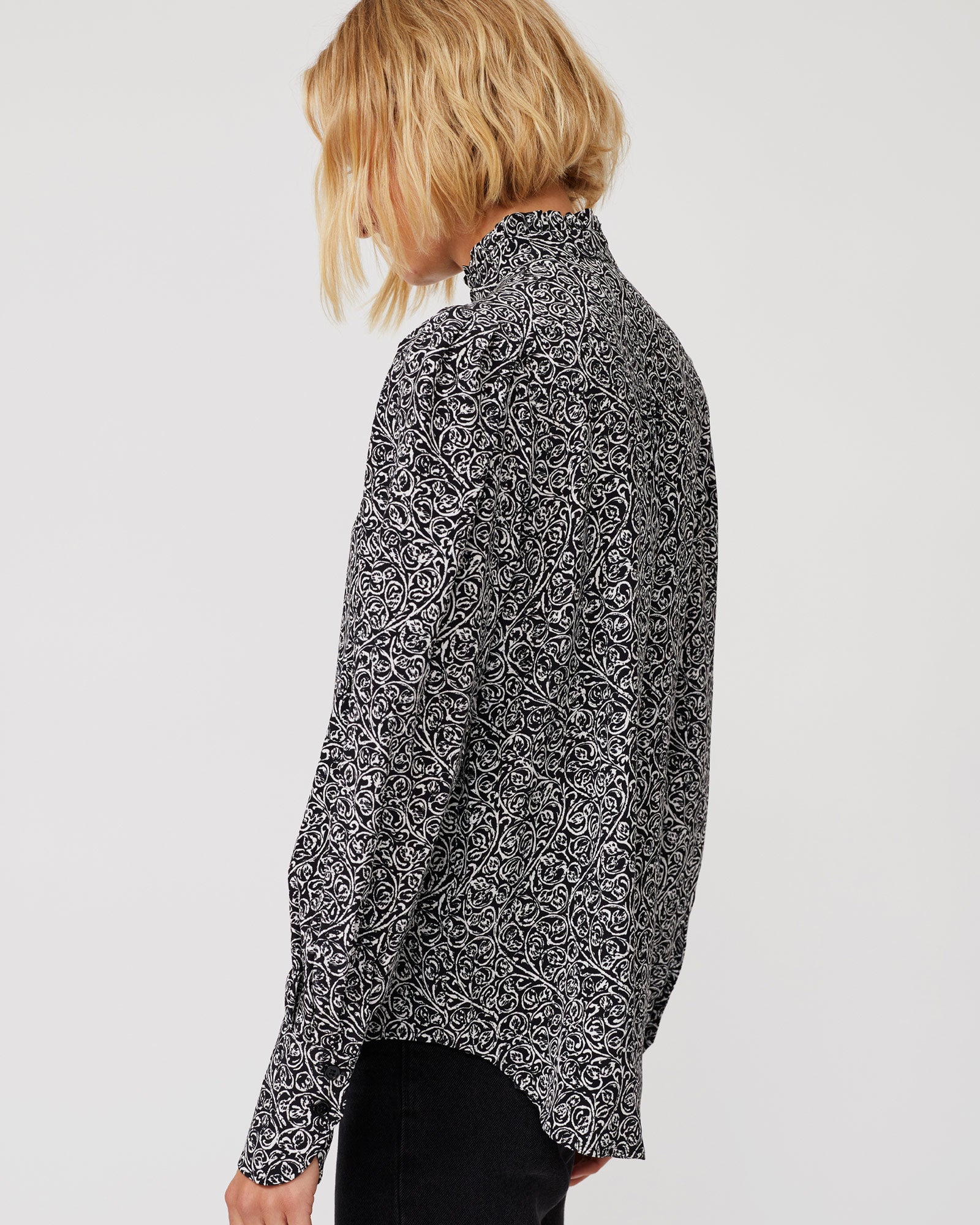 Sienna Silk Blouse - Leaf Print