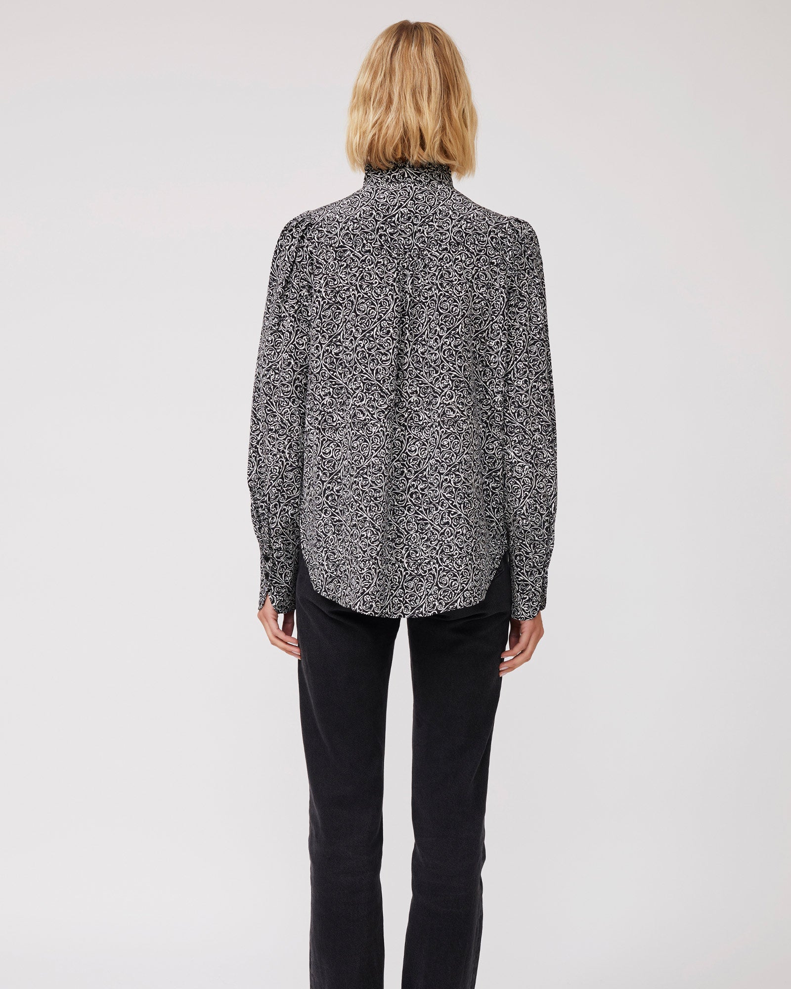 Sienna Silk Blouse - Leaf Print