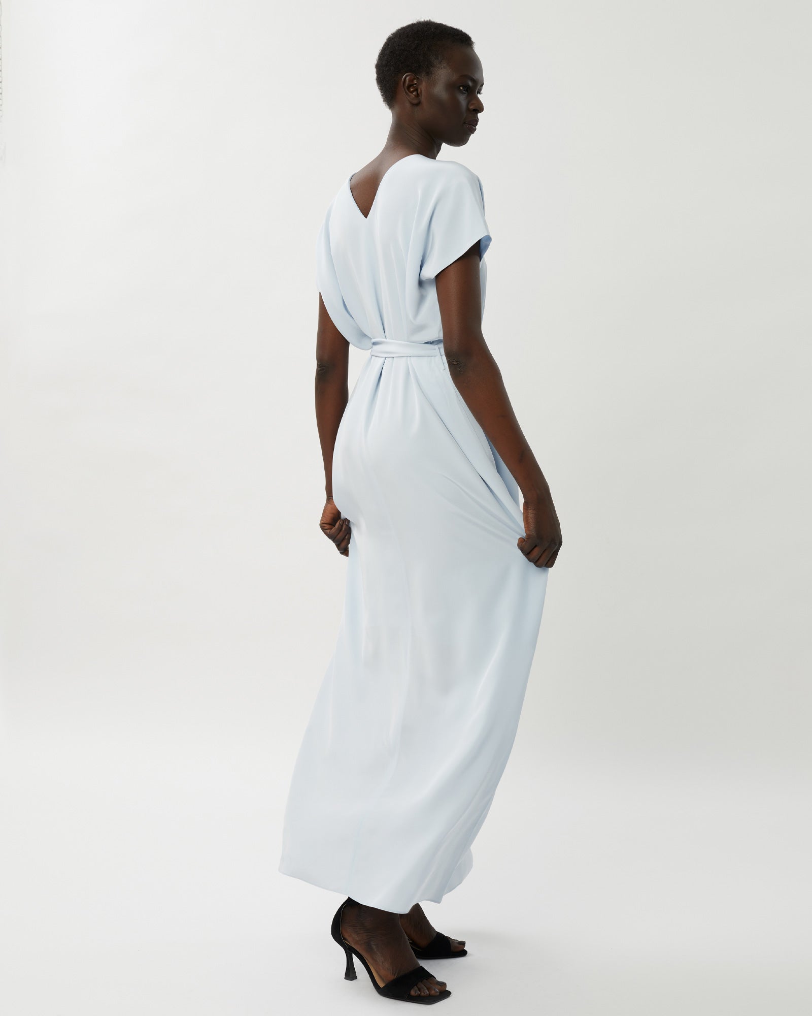 Zoe Silk Maxi Dress - Ice
