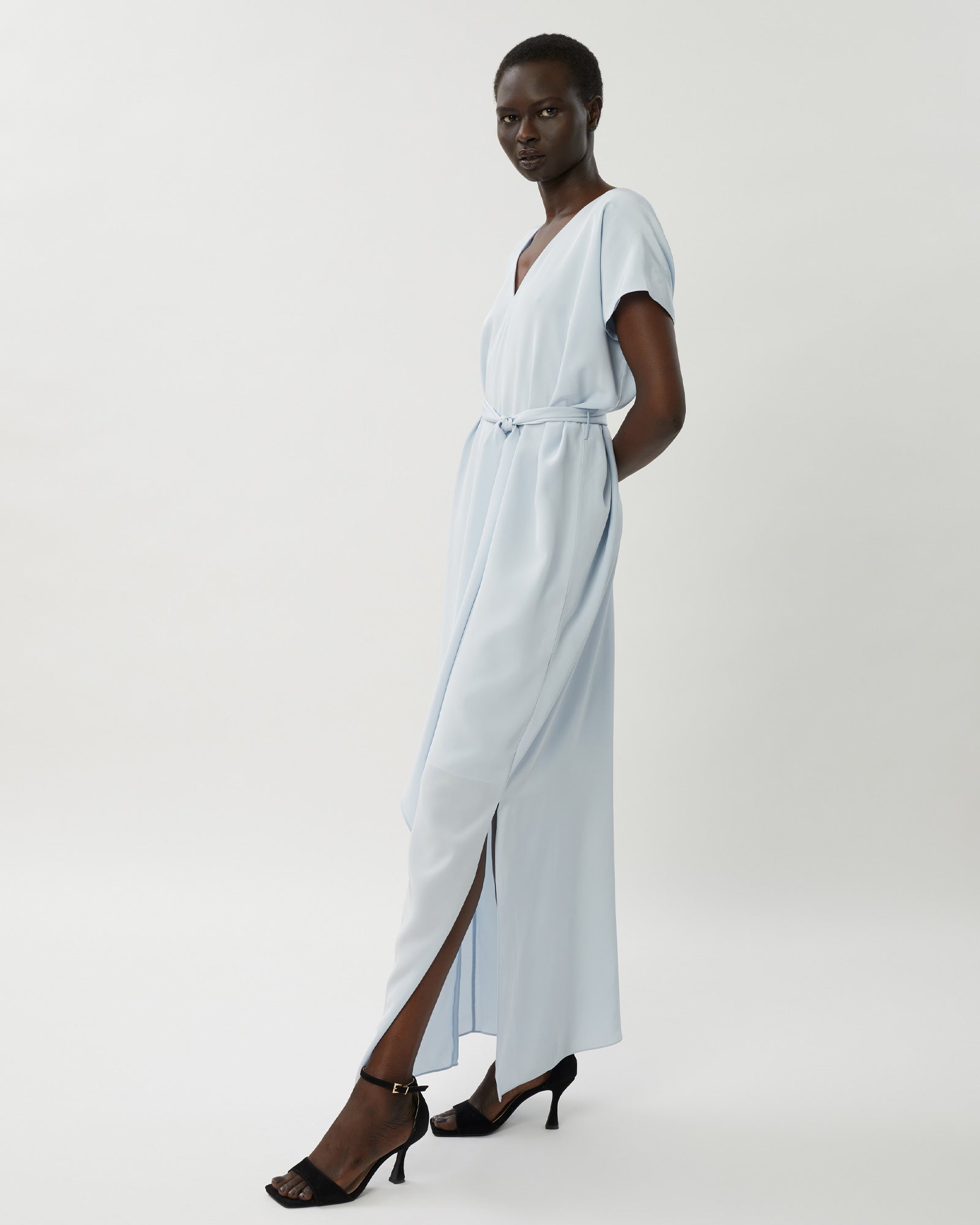 Zoe Silk Maxi Dress - Ice