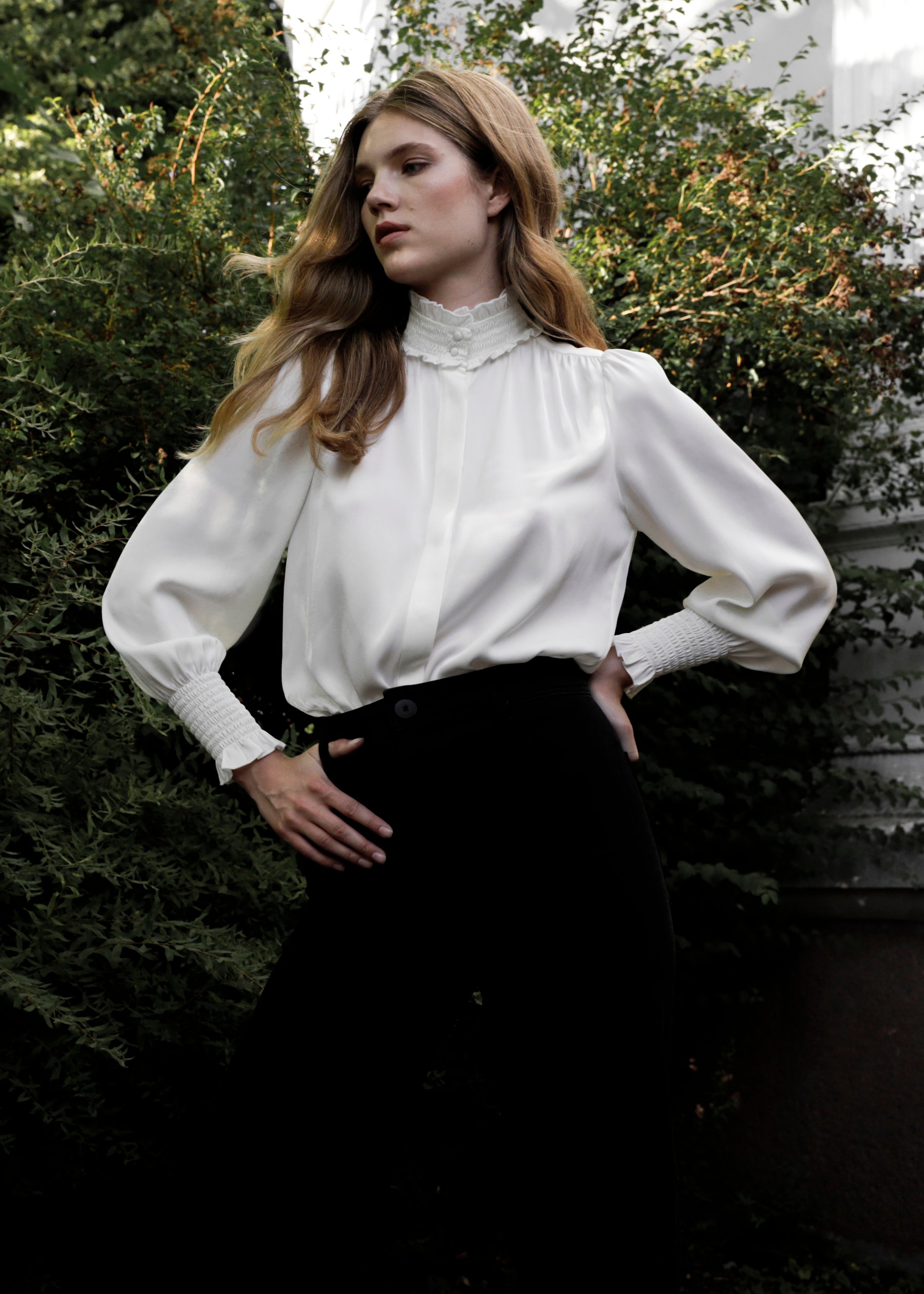 Mila Silk Blouse - White