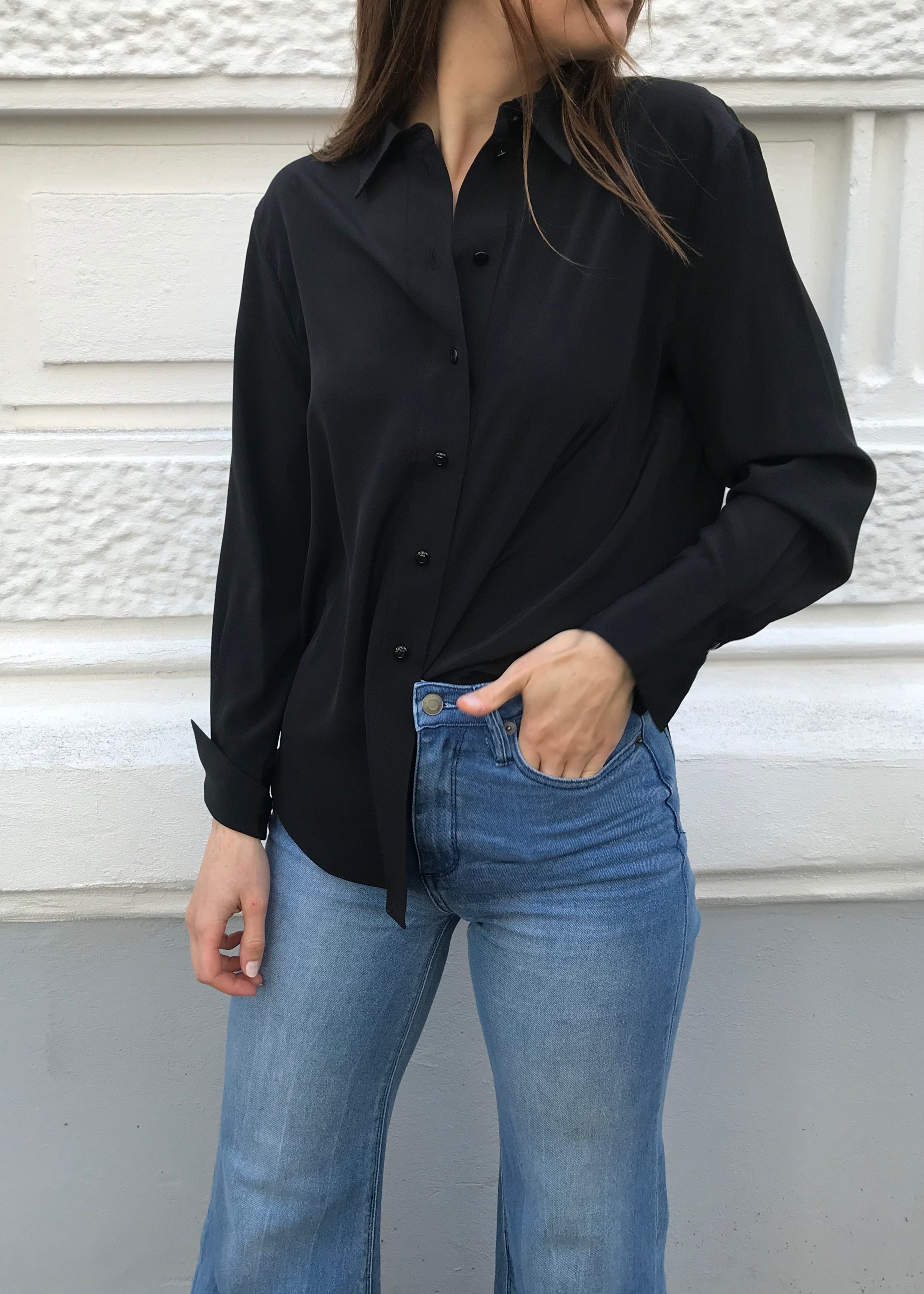 Giselle Silk Shirt - Black