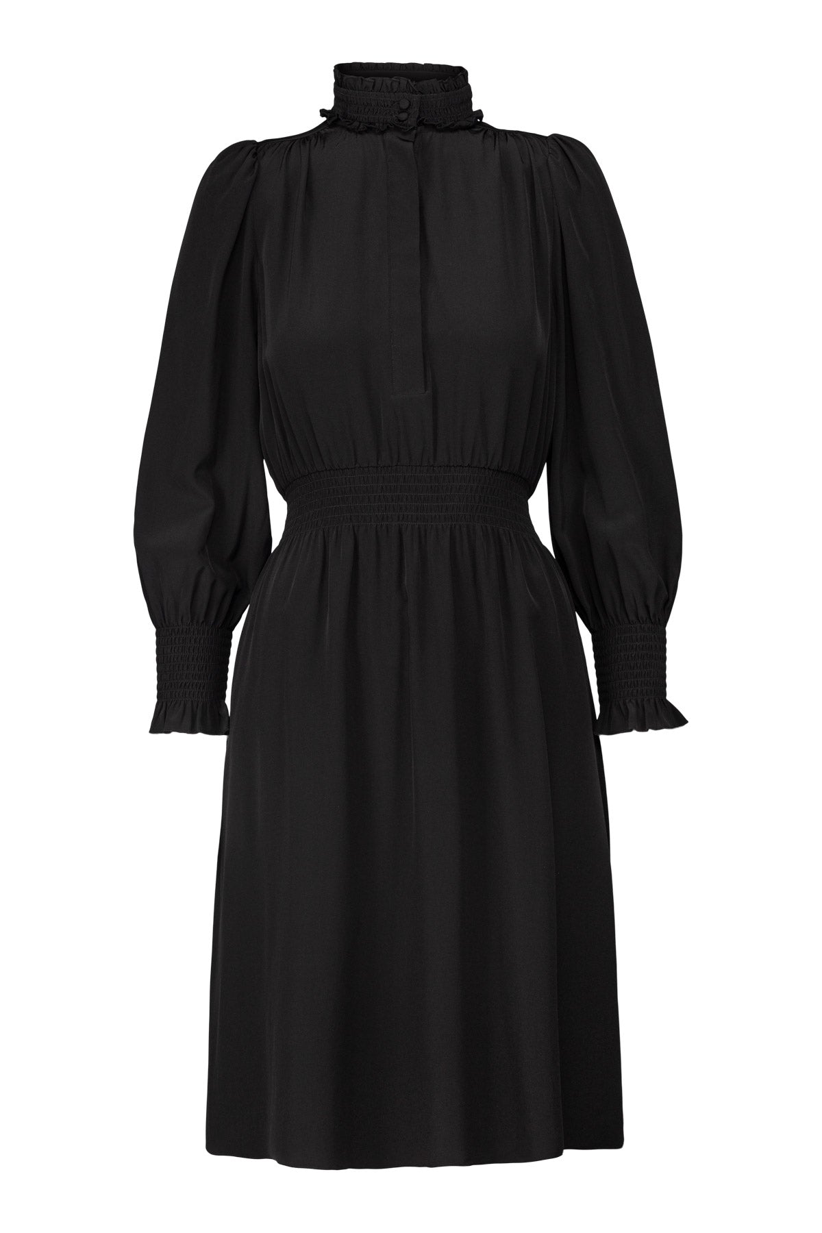 Lana Silk Midi Dress - Black