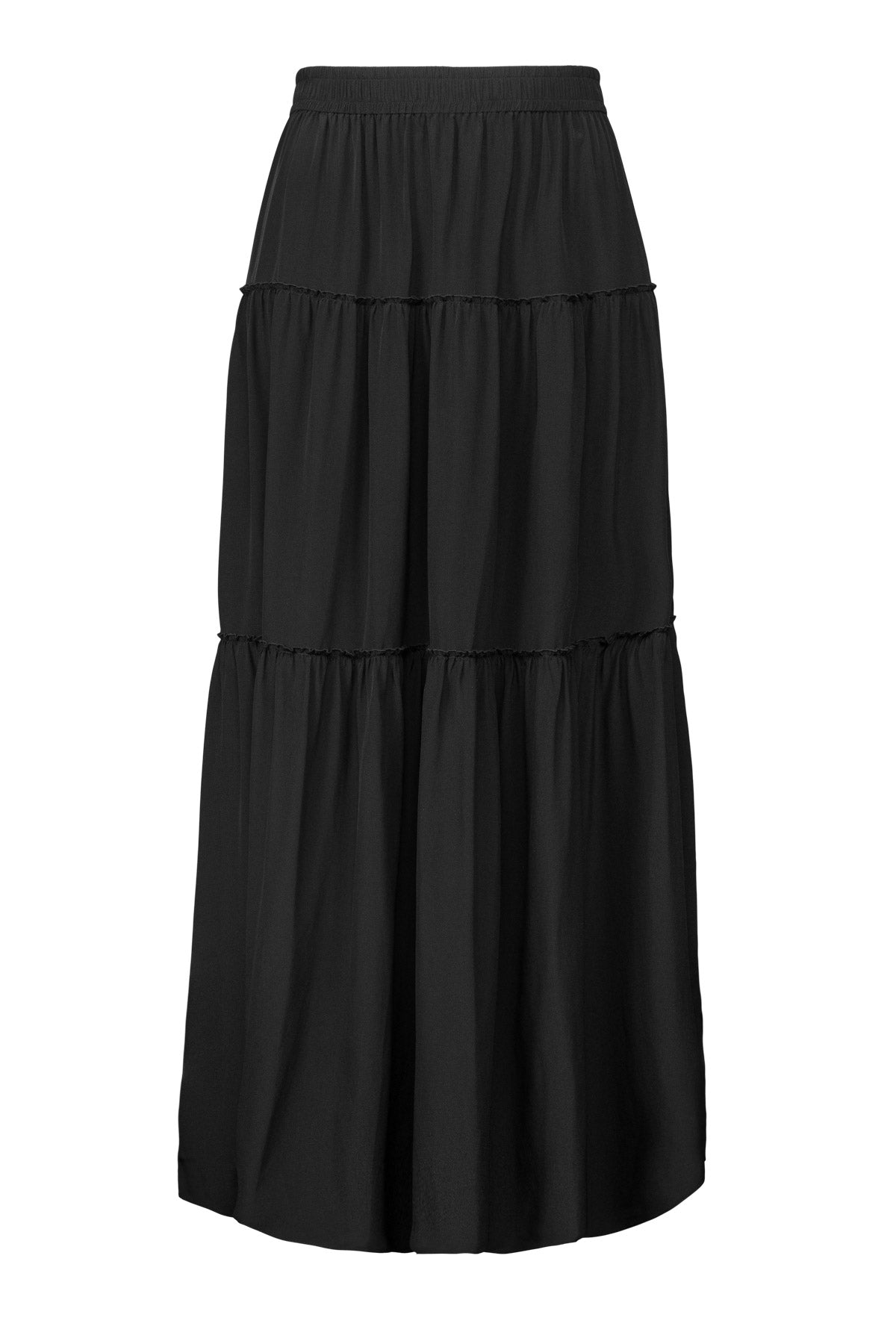 Penelope Silk Maxi Skirt - Black