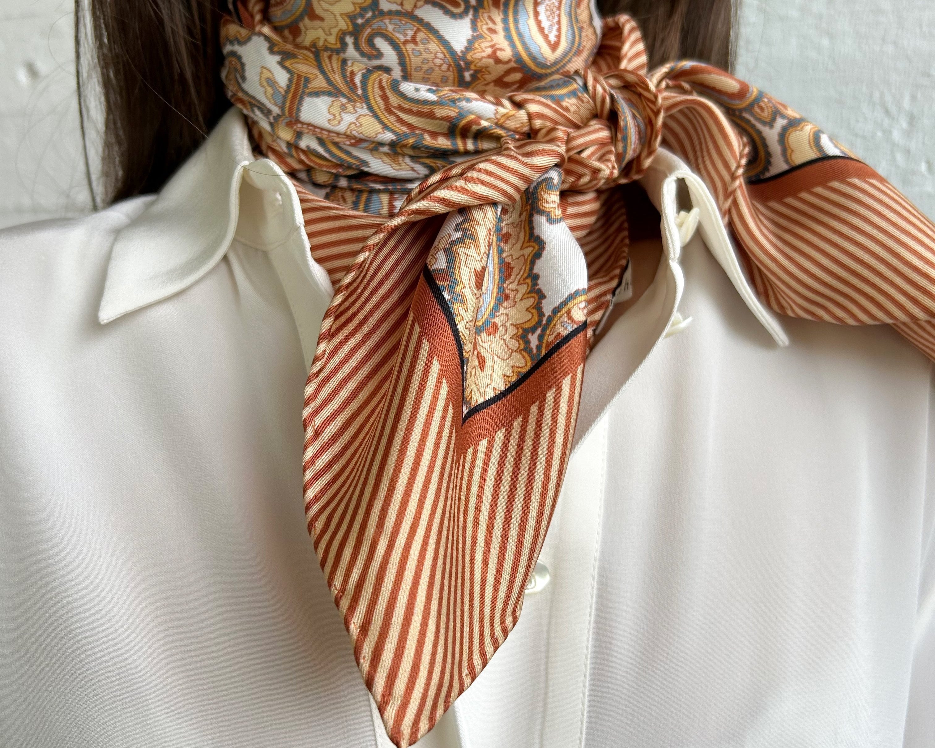Petra silk scarf - cognac