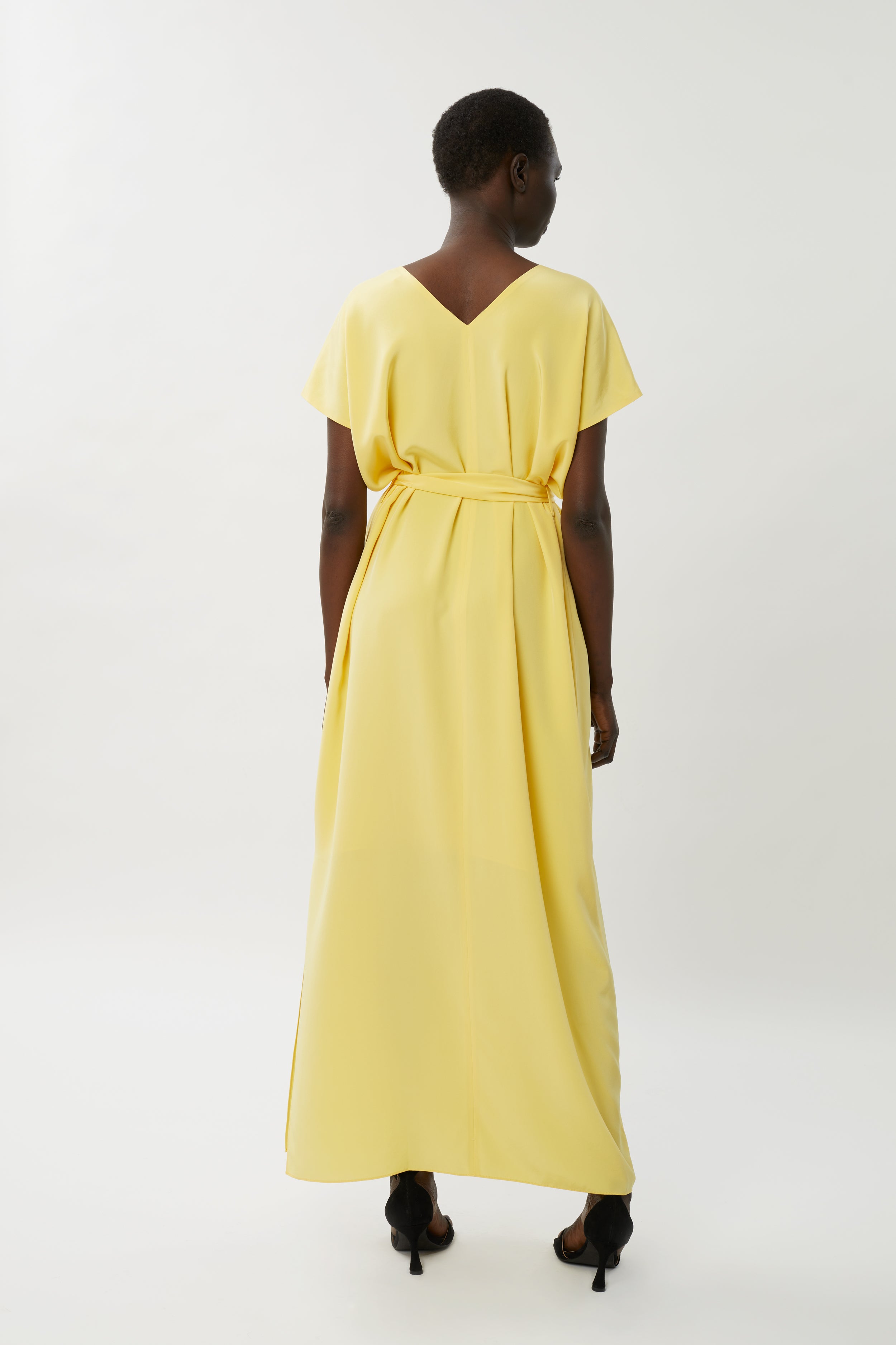 Zoe Silk Maxi Dress - Lemon