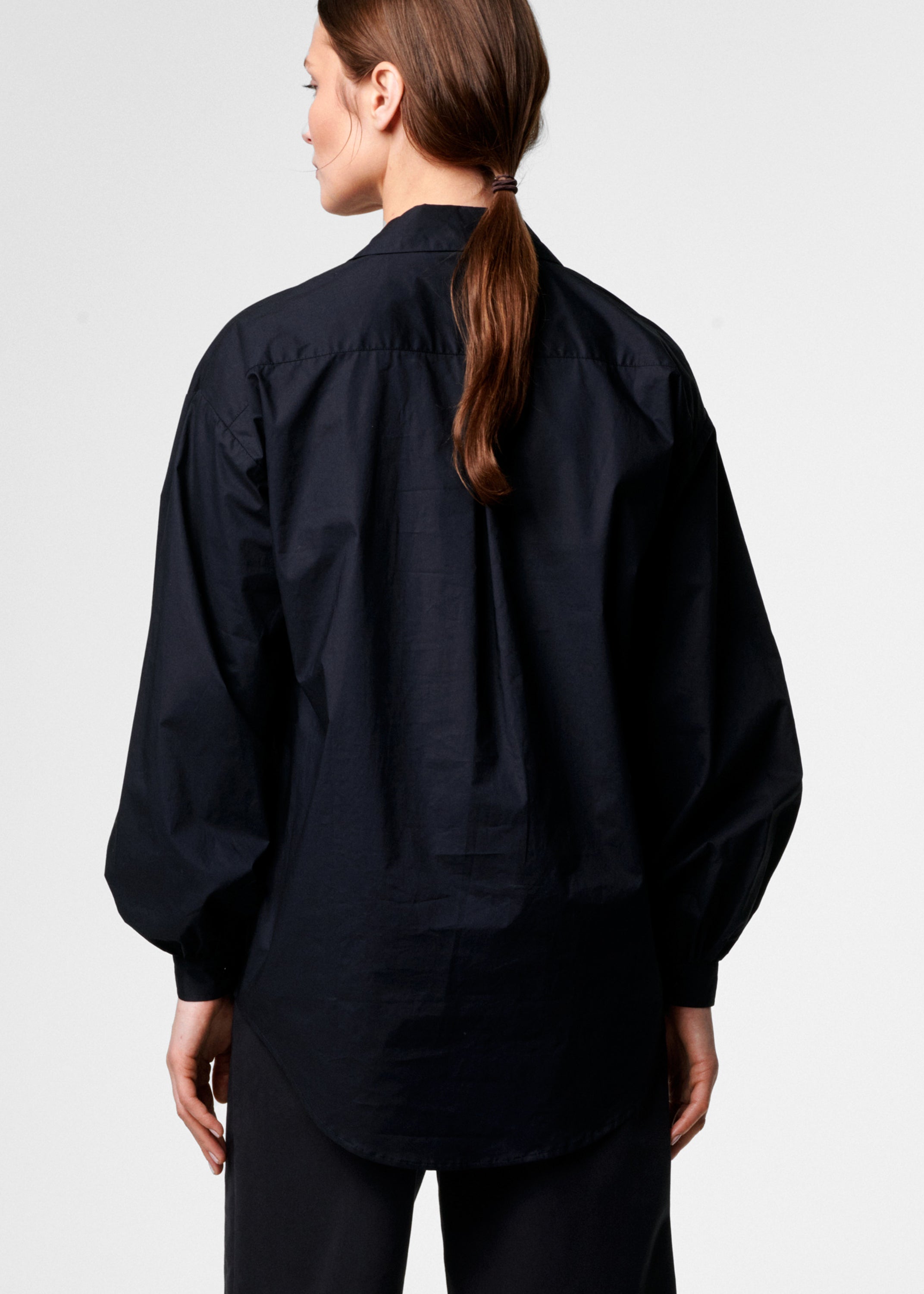 Audrey Organic Cotton Poplin Shirt – Black