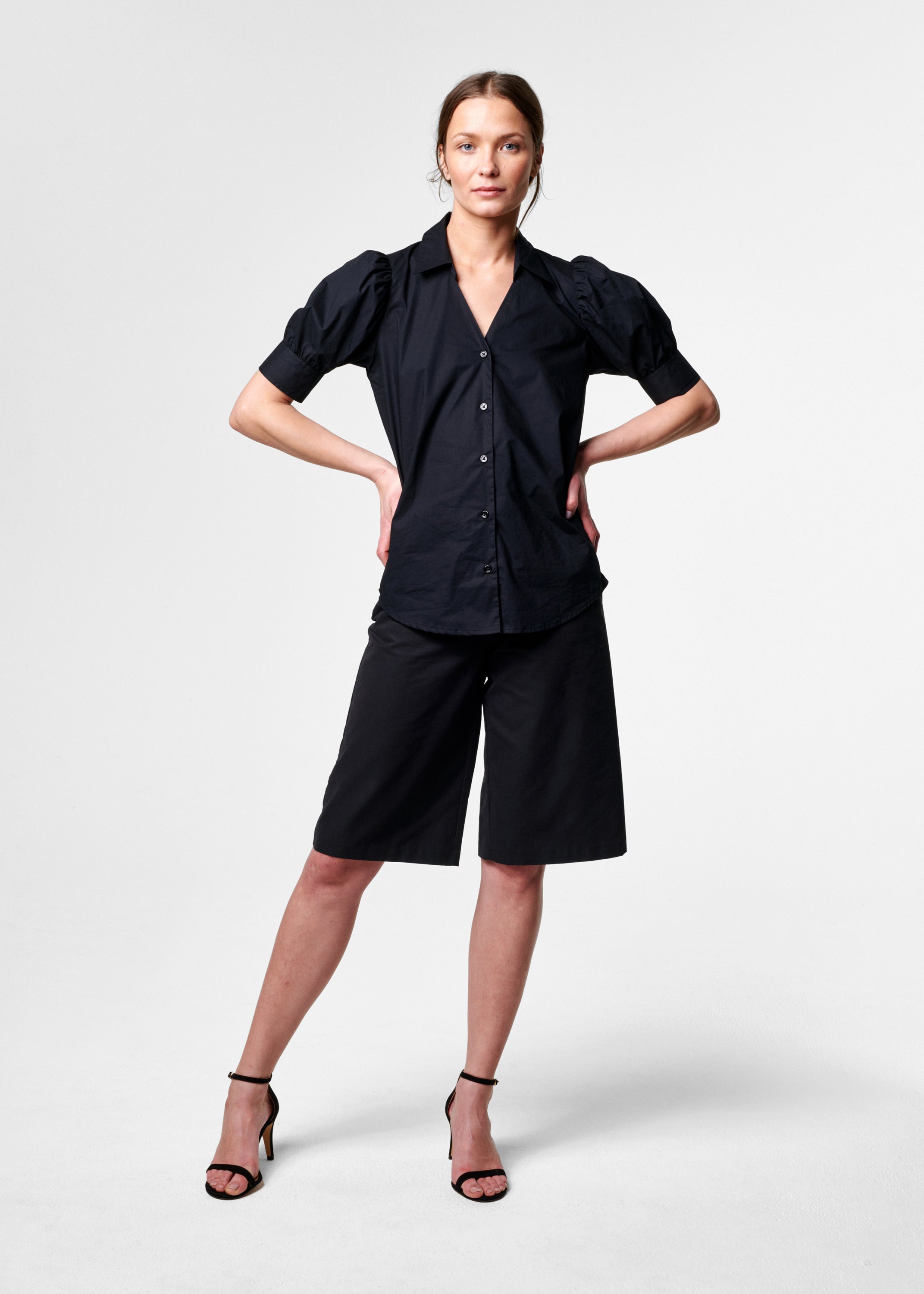 Ava Organic Cotton Poplin Shirt – Black